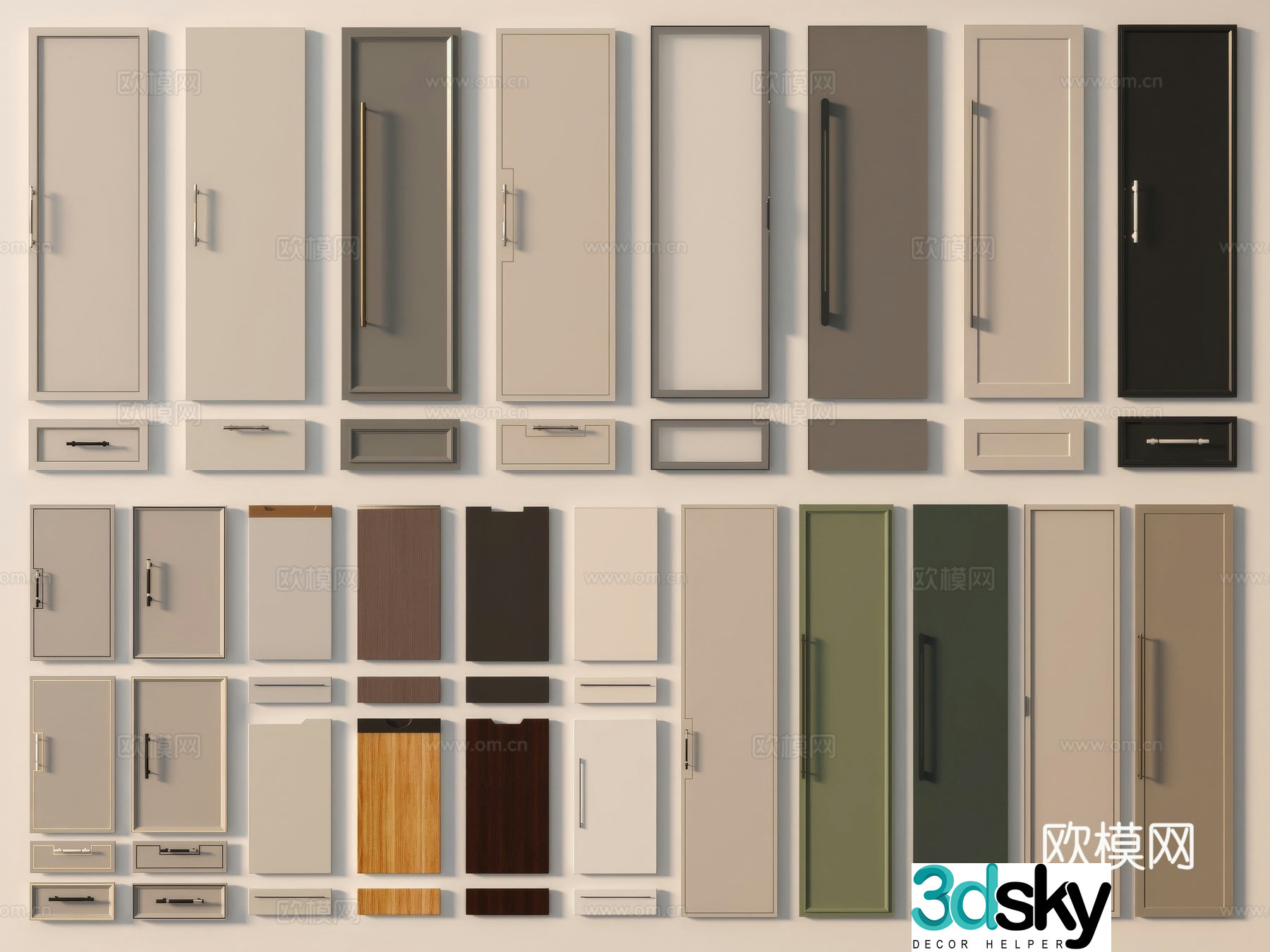 Modern cabinet door panel cabinet door blister board cabinet door 3d model