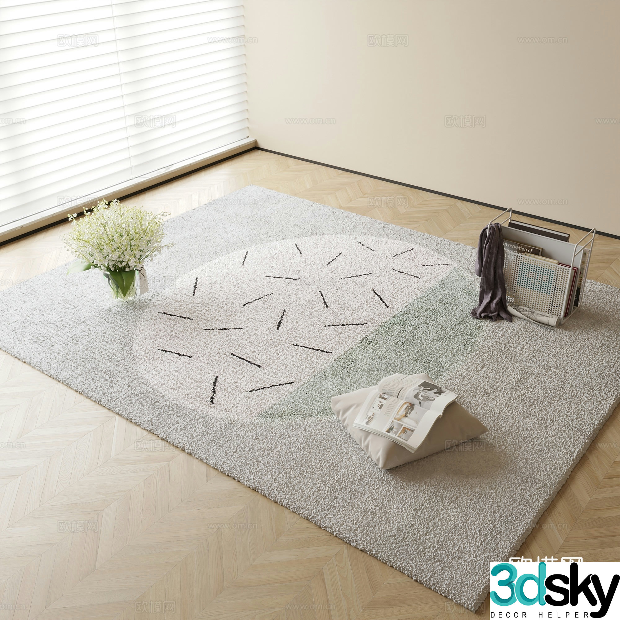 Modern patterned carpet 3d model