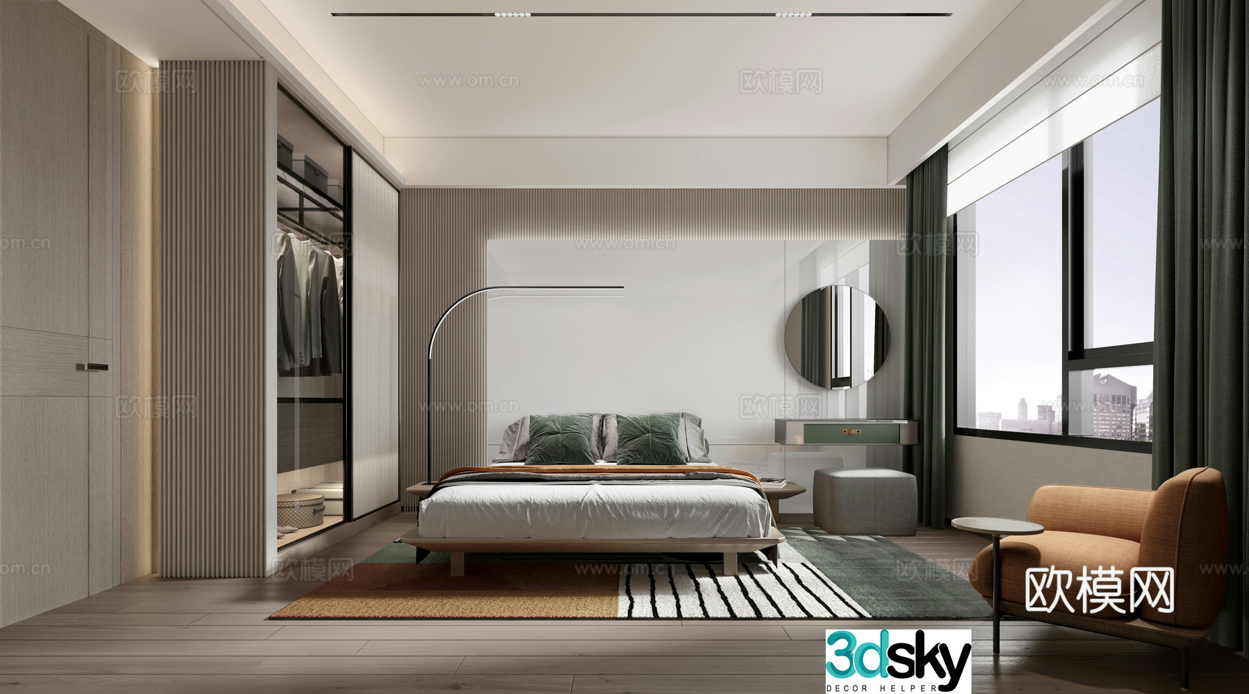 Modern bedroom master bedroom 3d model