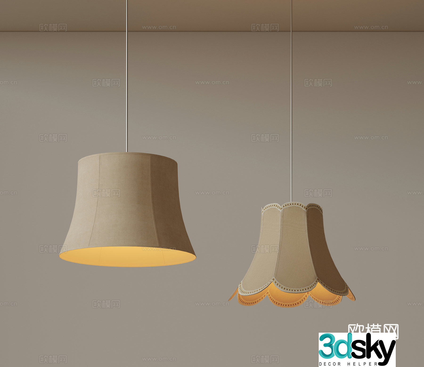 Medieval style small chandelier 3D model