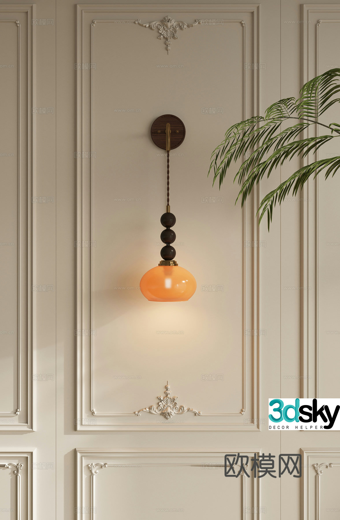 Medieval style wall lamp 3d model