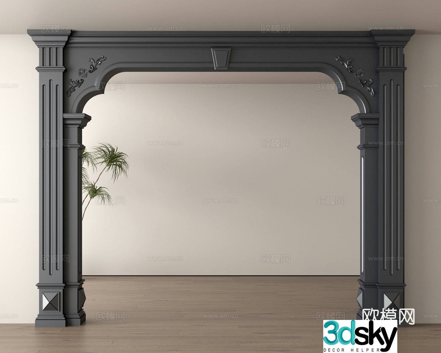 European style door cover dumb door opening 3d model