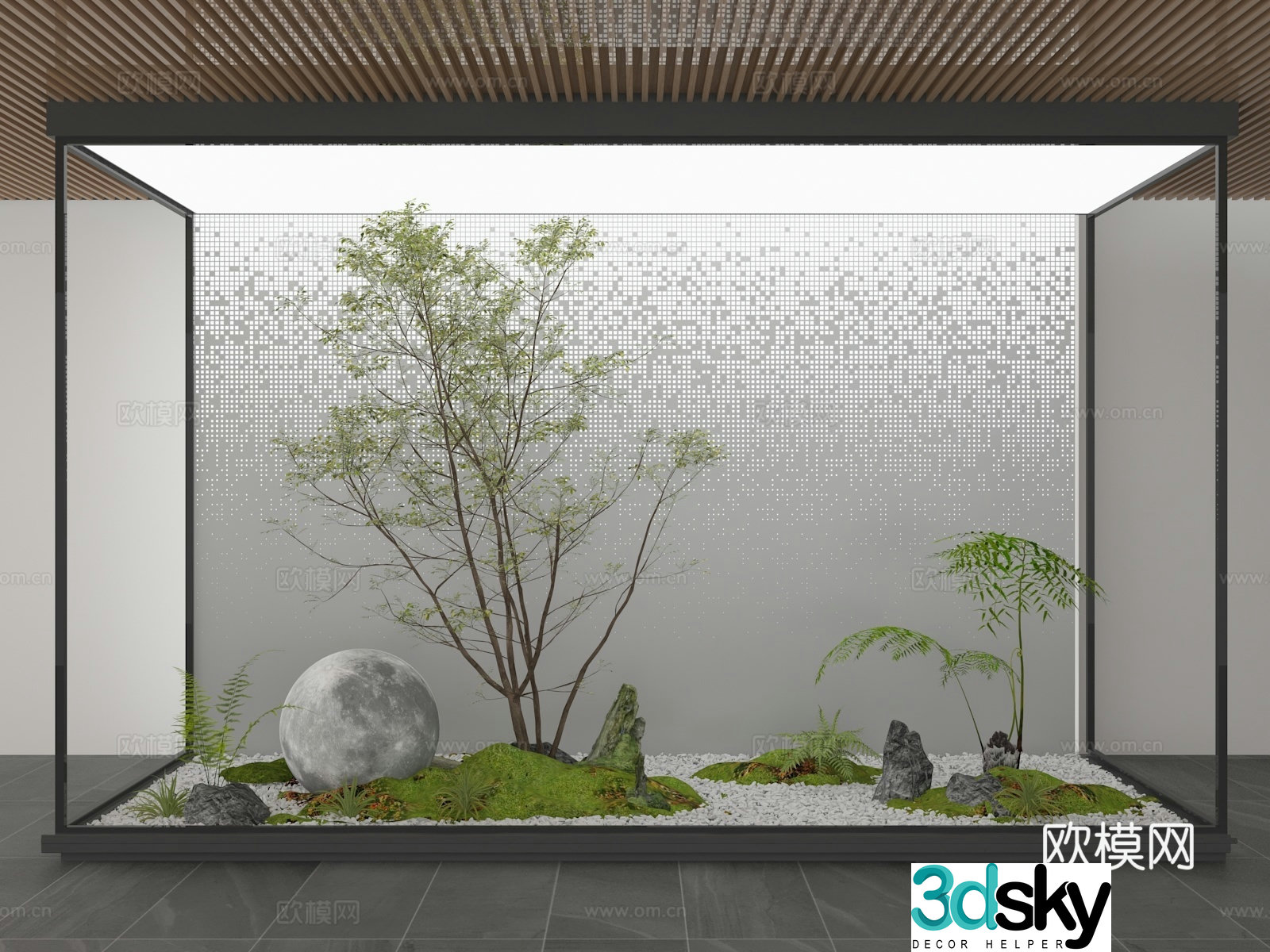 Indoor landscape plant landscaping micro terrain 3d model