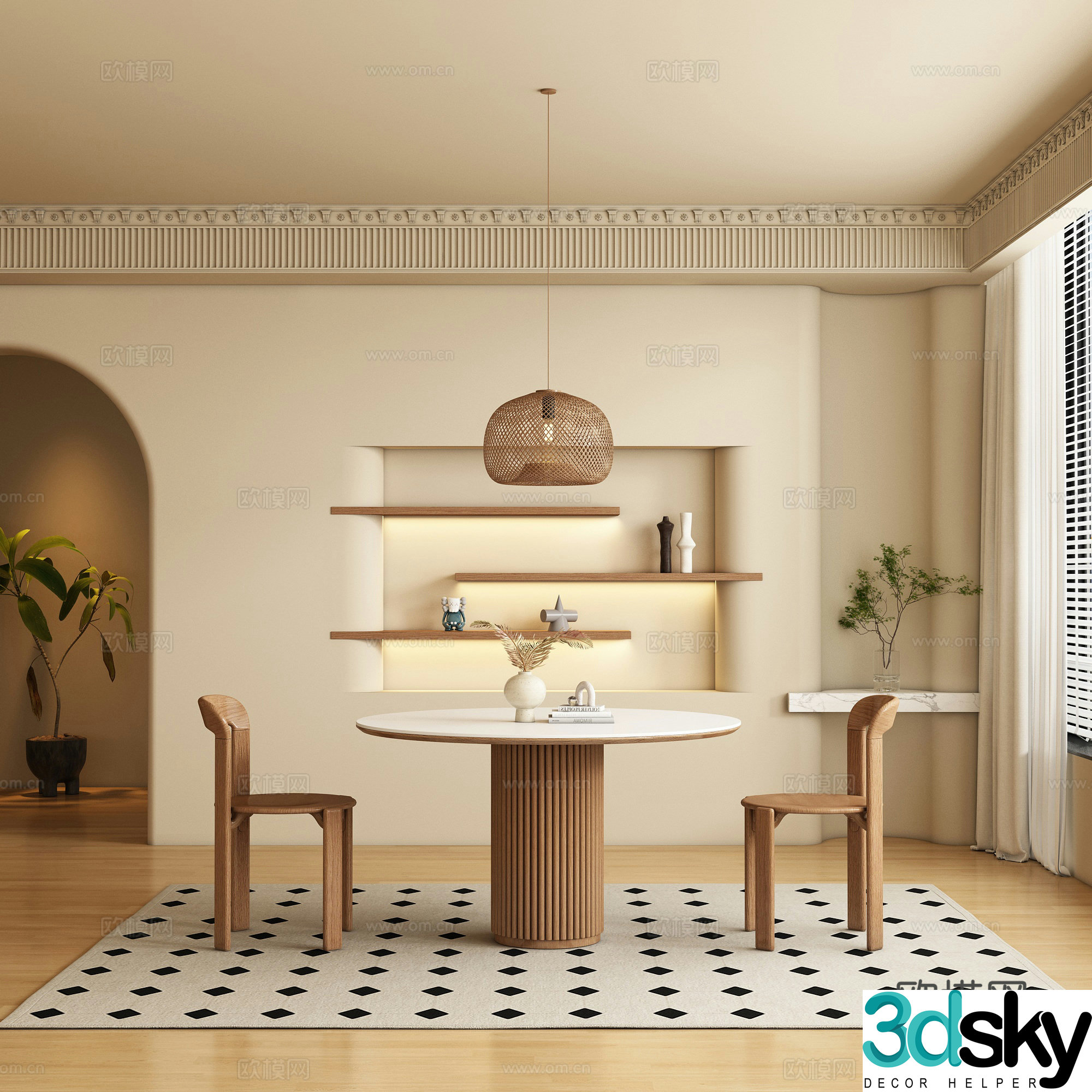 Medieval style restaurant 3d model