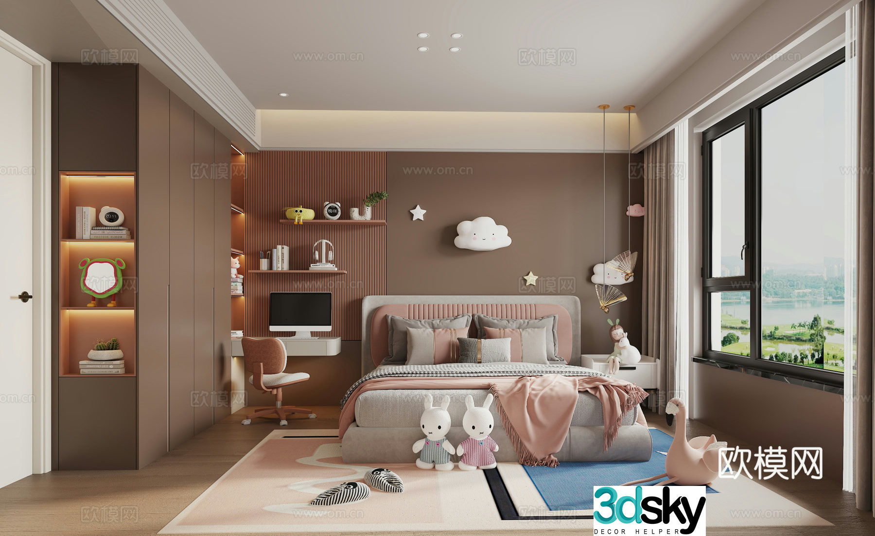 Italian style children’s room girl’s room 3d model