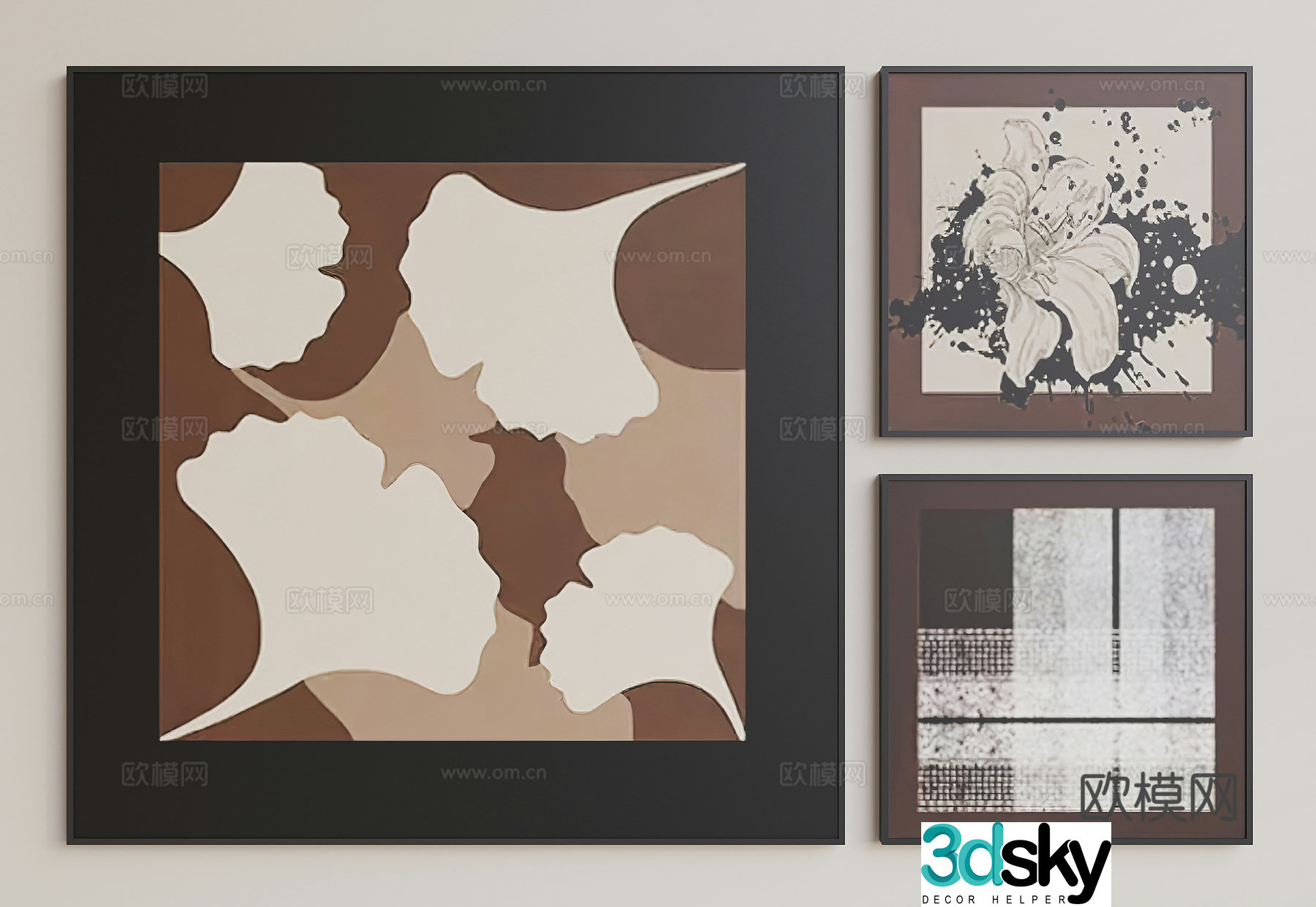Medieval style decorative painting art painting hanging painting 3D model