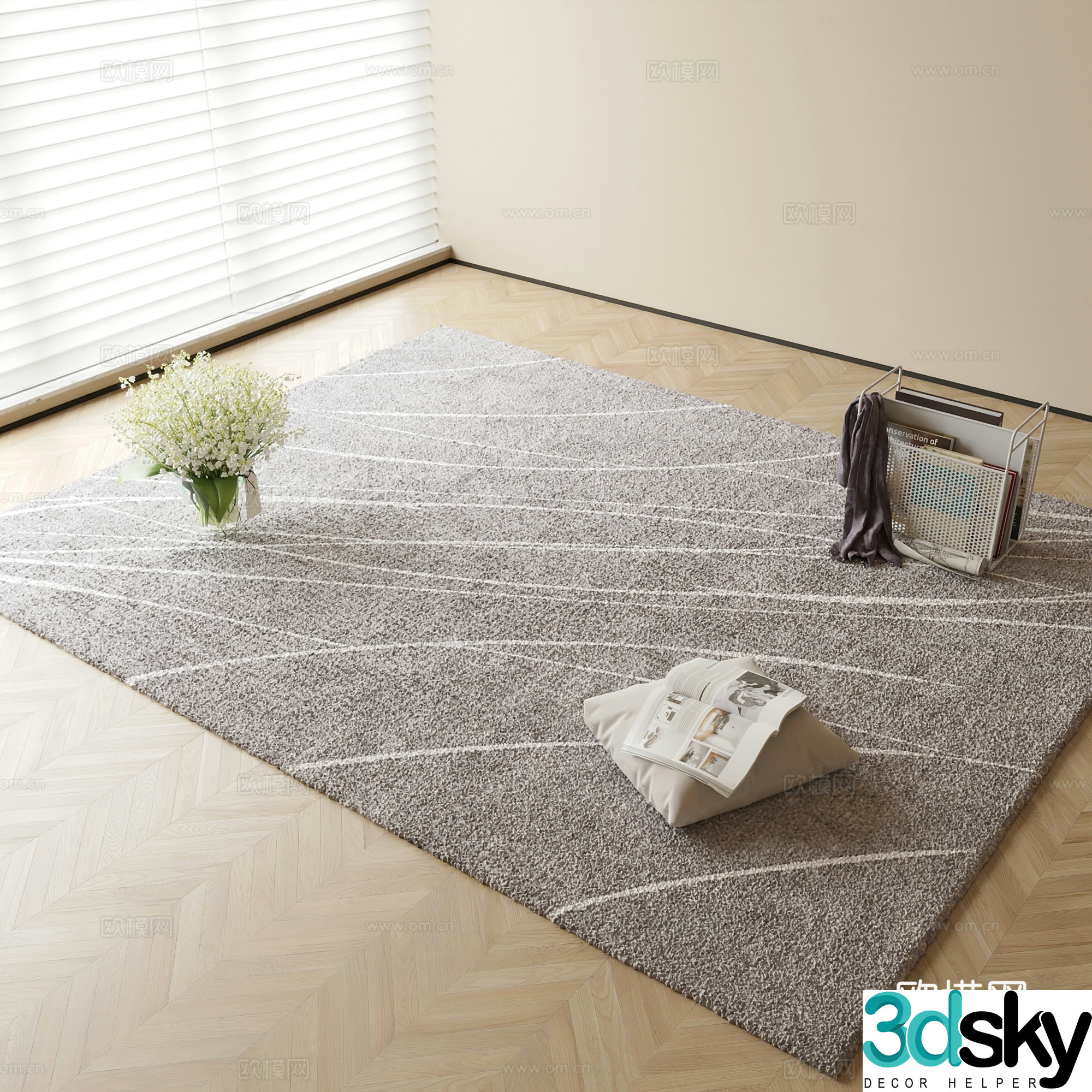Modern abstract carpet 3d model