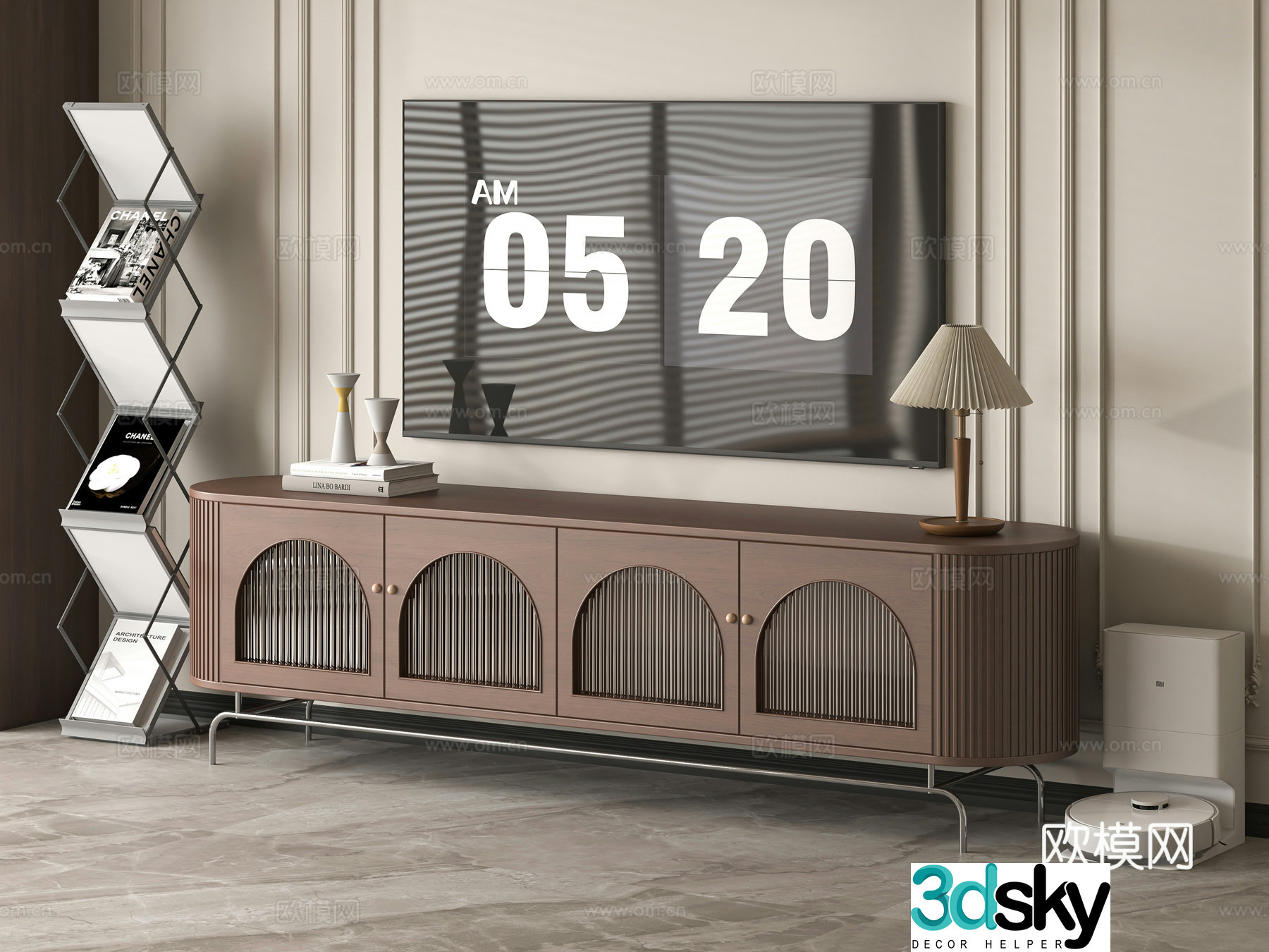 French TV cabinet 3d model