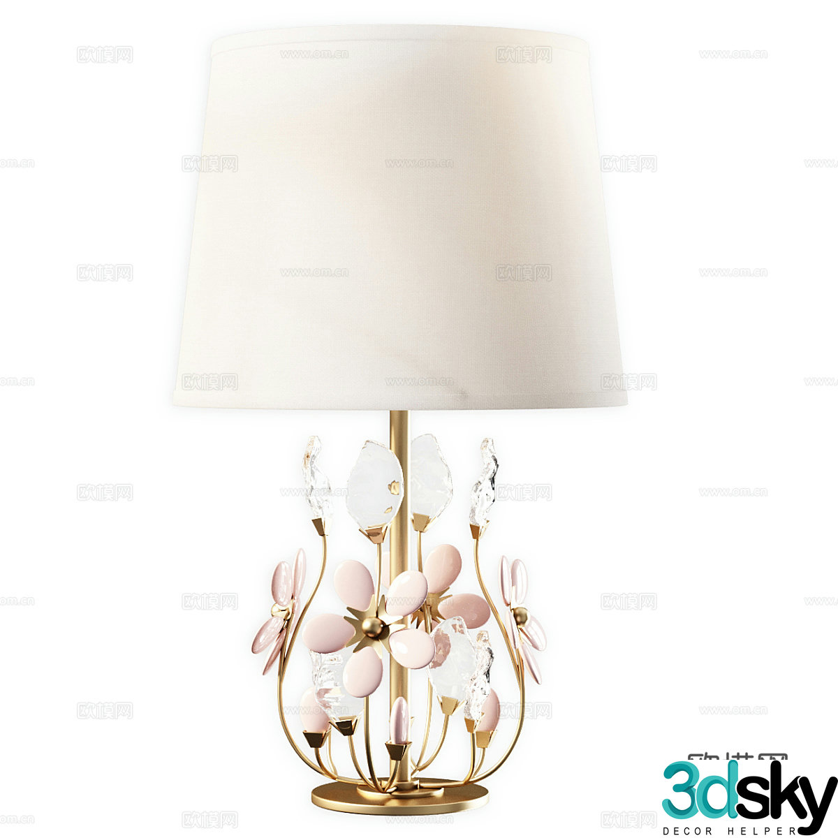 Light luxury desk lamp Flower petal desk lamp 3D model