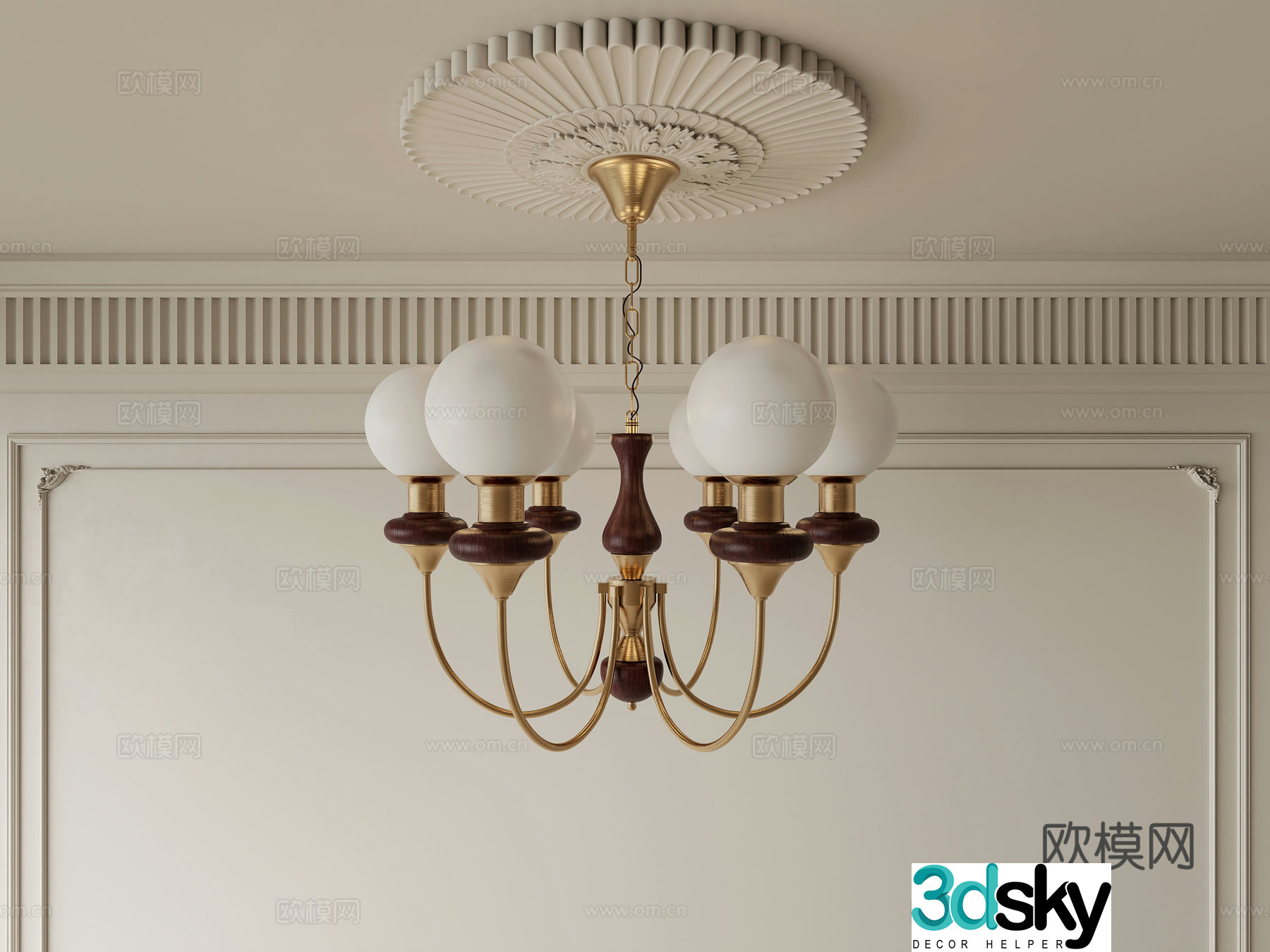 French chandelier hall chandelier 3d model