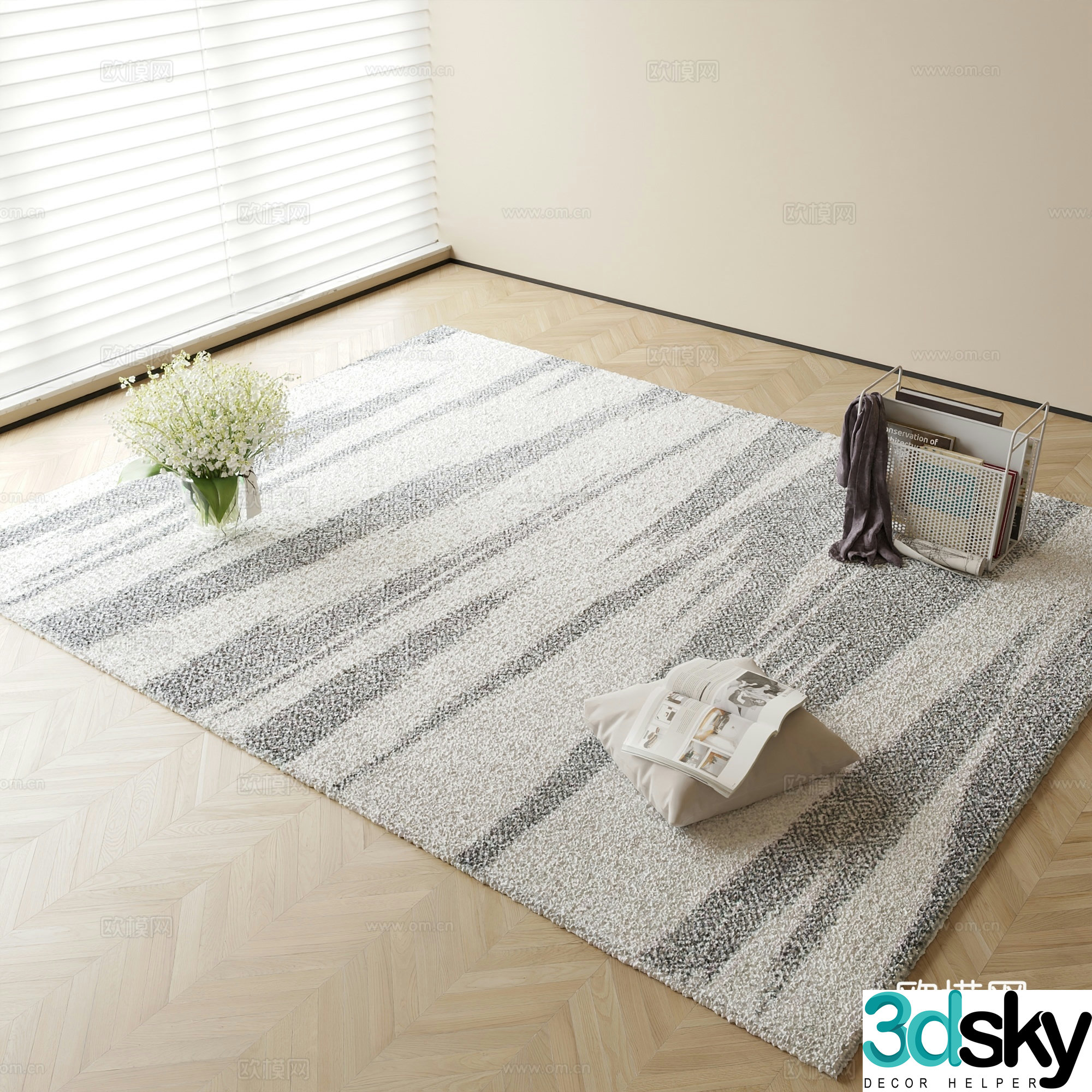 Modern abstract patterned carpet 3d model