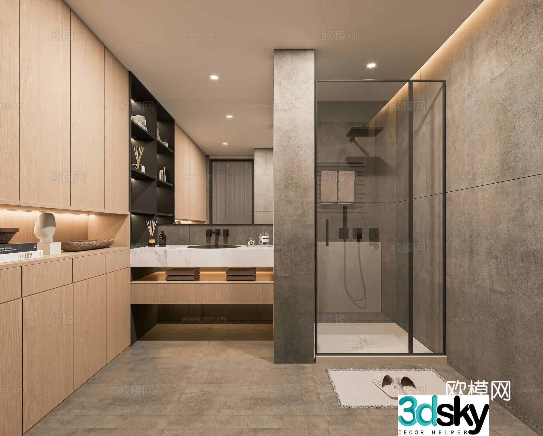 Modern bathroom bathroom 3d model
