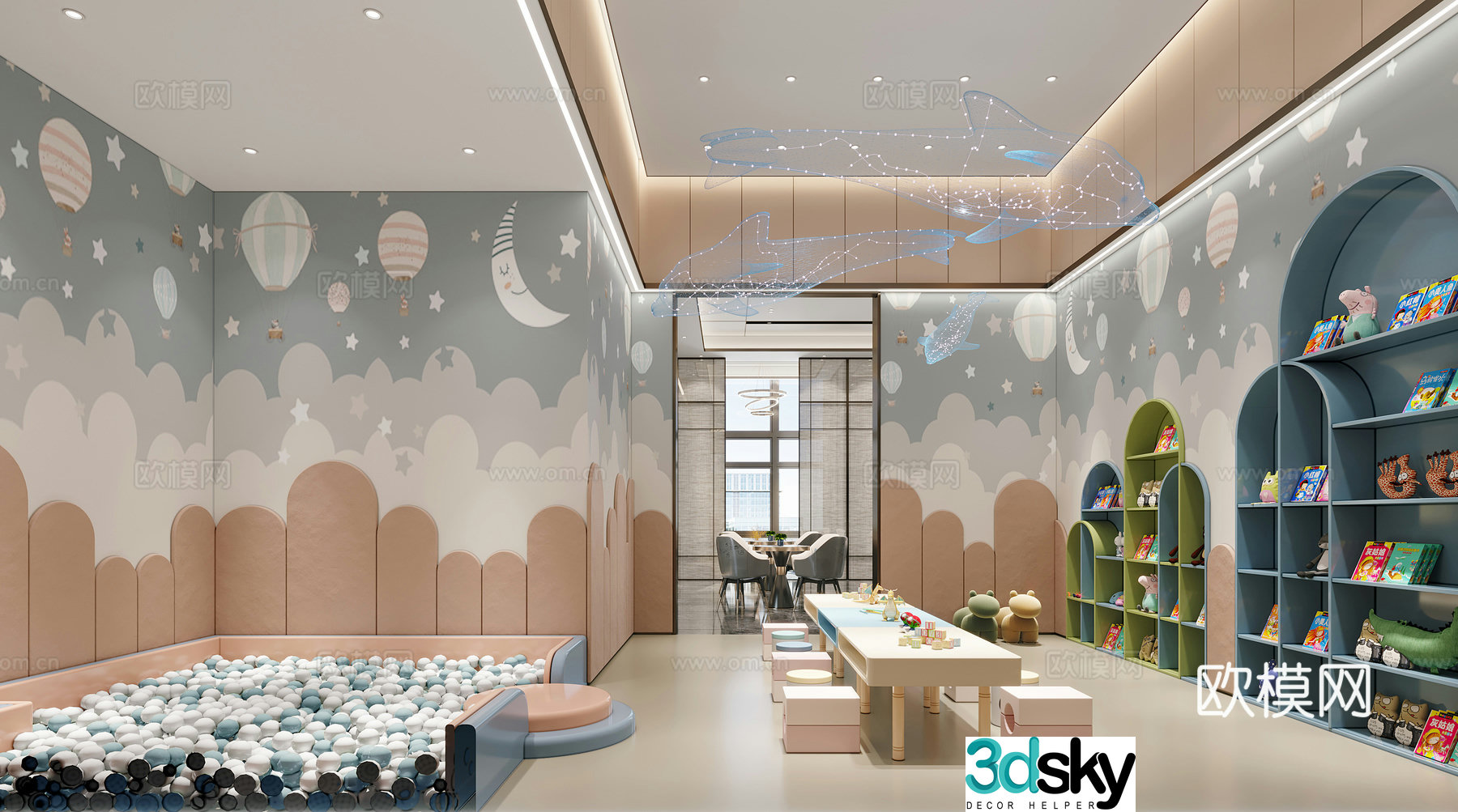 Modern kindergarten children’s entertainment area 3d model