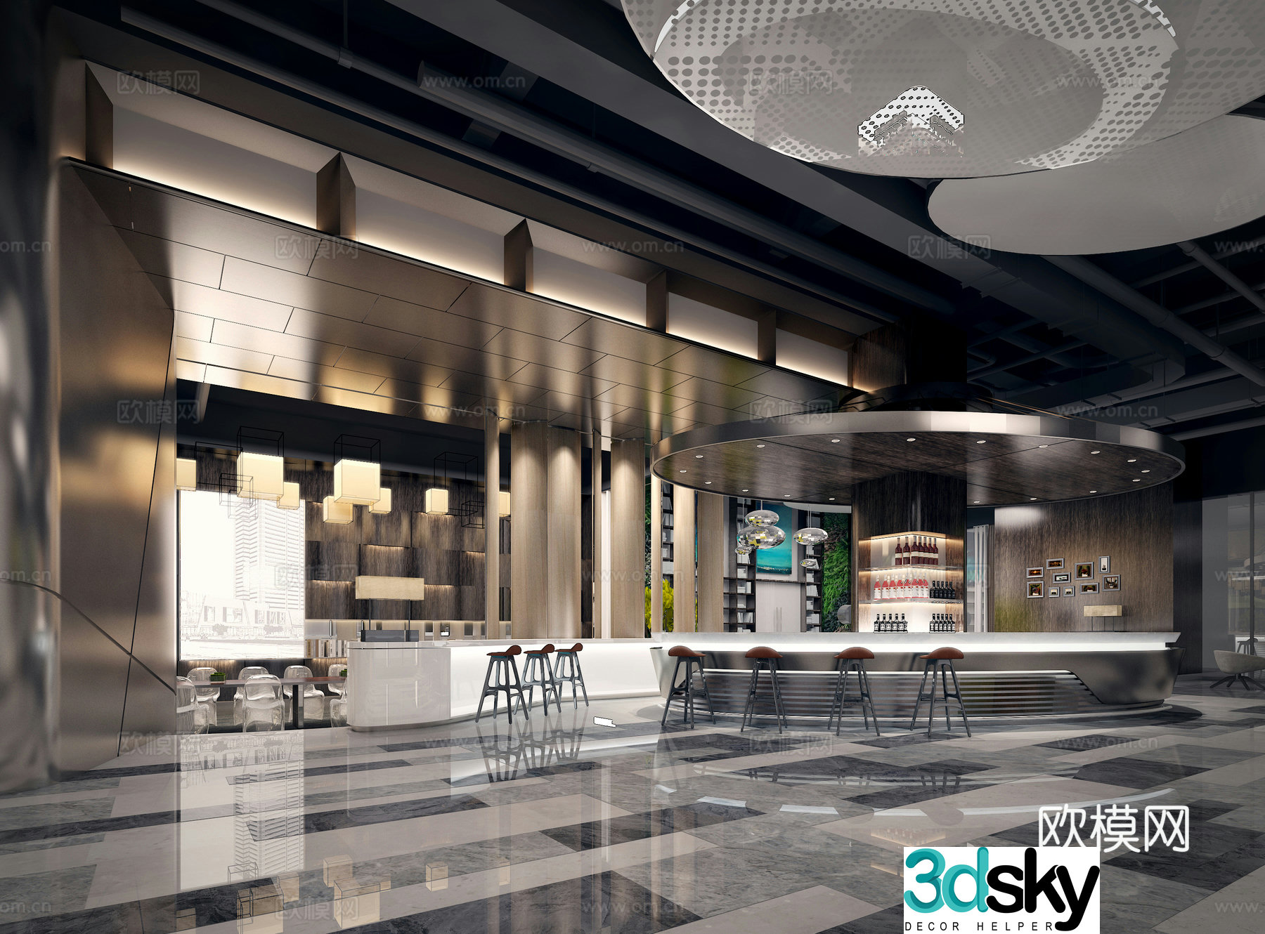 Office rest area water bar area 3D model