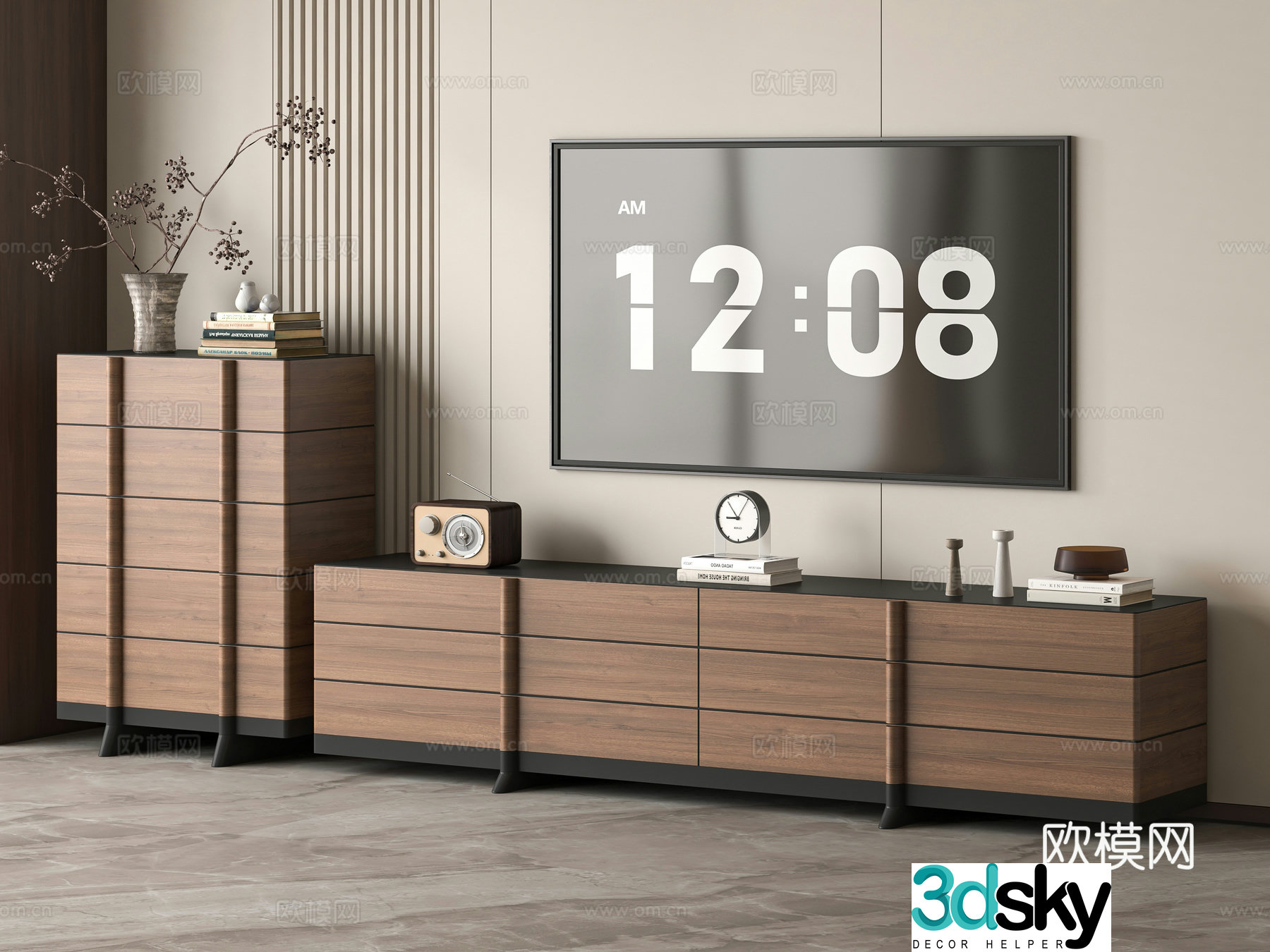 Medieval style TV cabinet 3D model