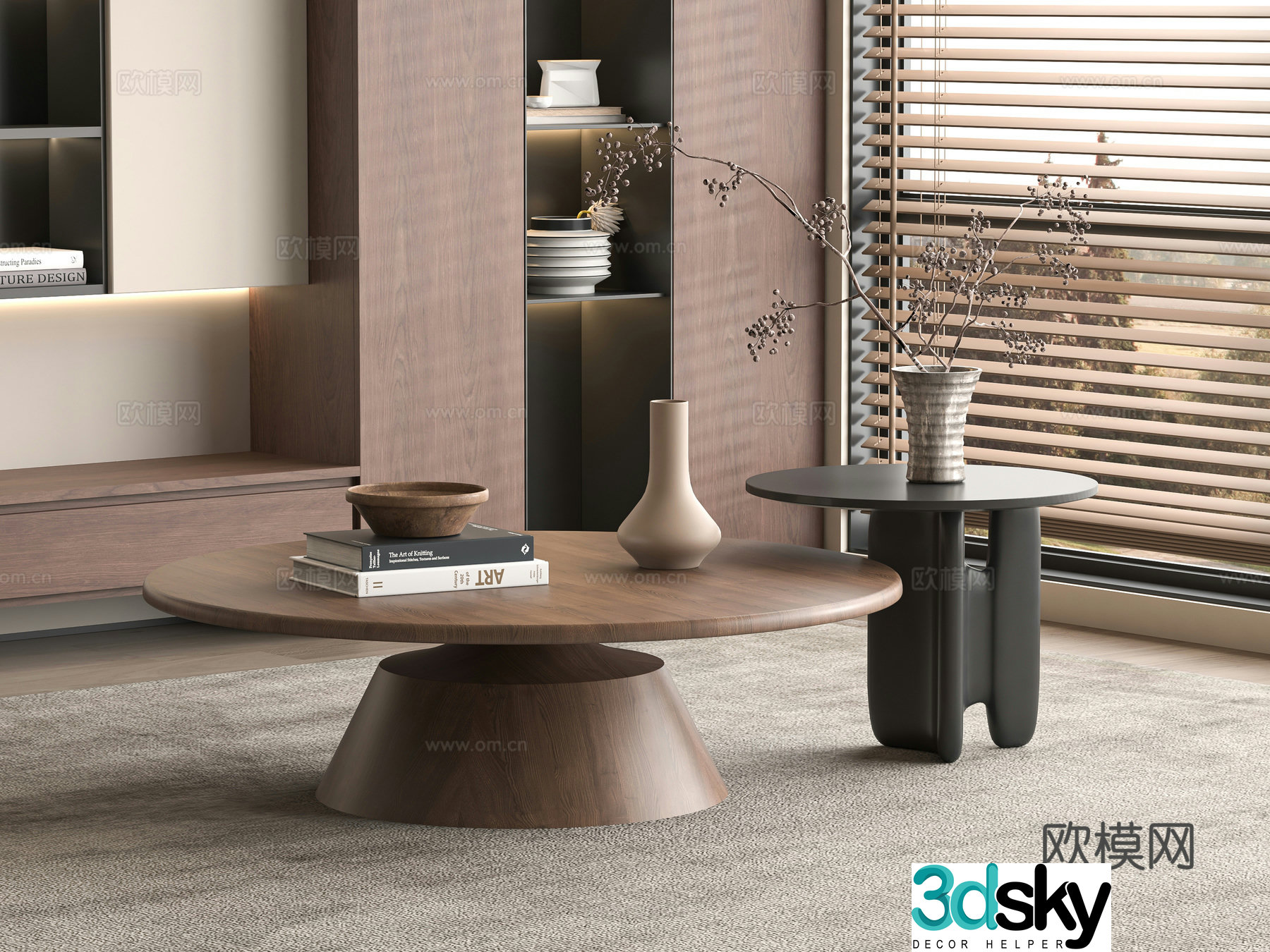 Medieval style coffee table mother-in-law coffee table 3d model