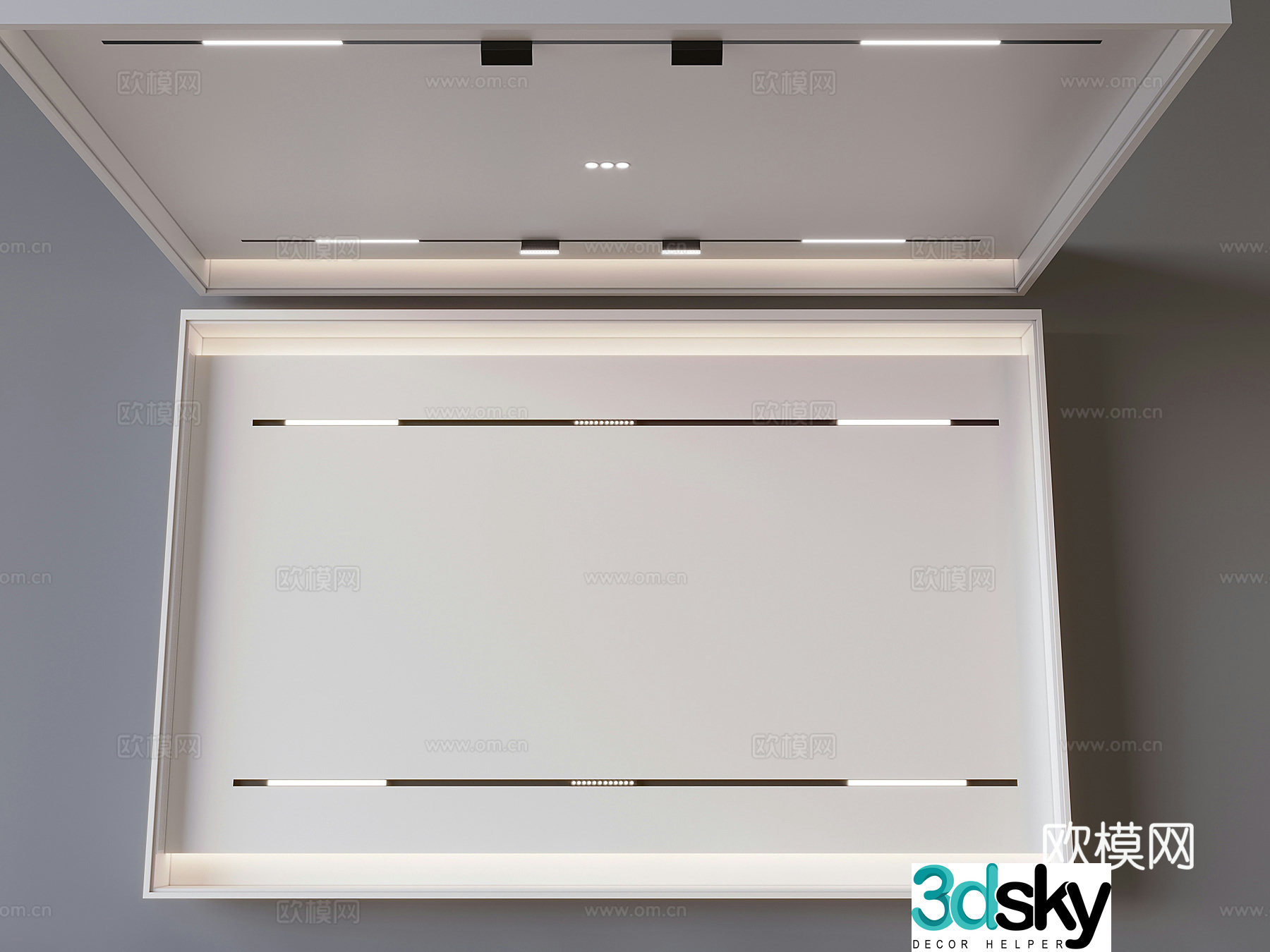 Ceiling without main light square ceiling ceiling 3d model