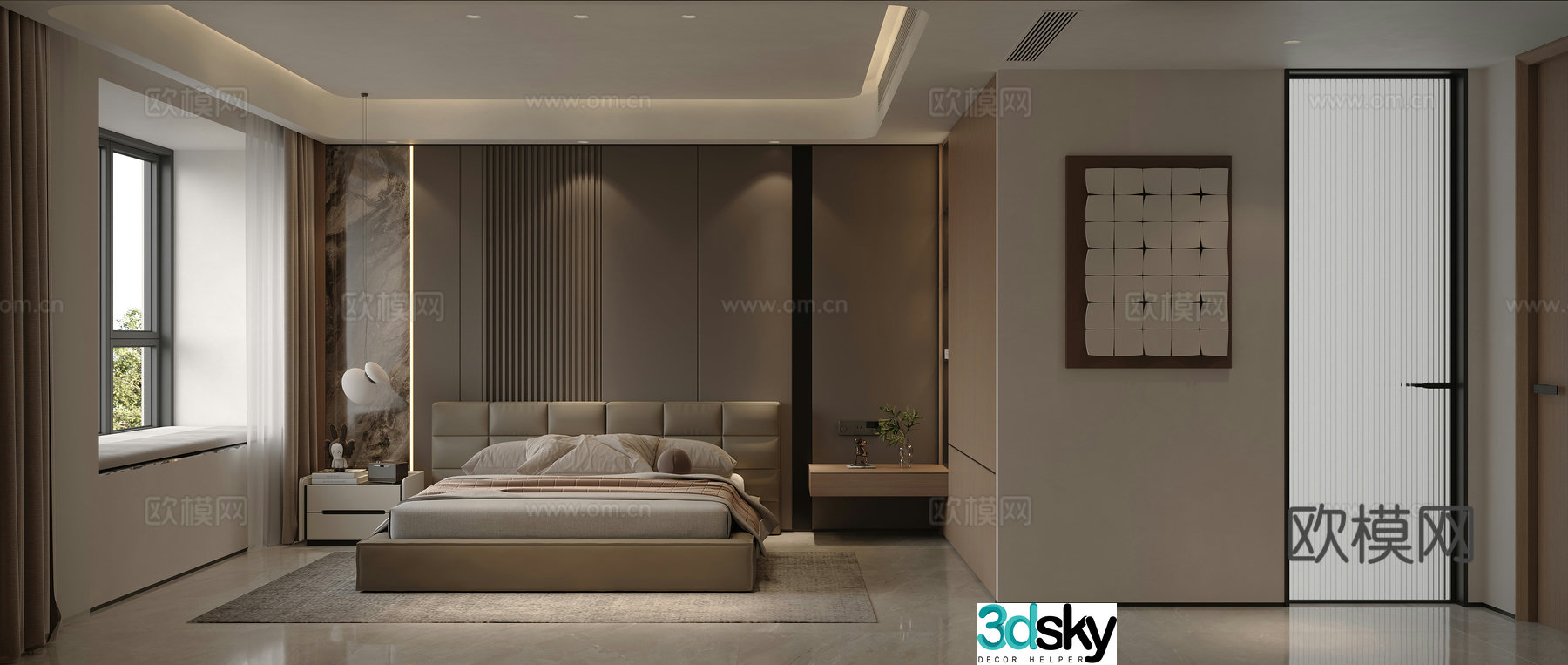 Italian style bedroom master bedroom 3d model