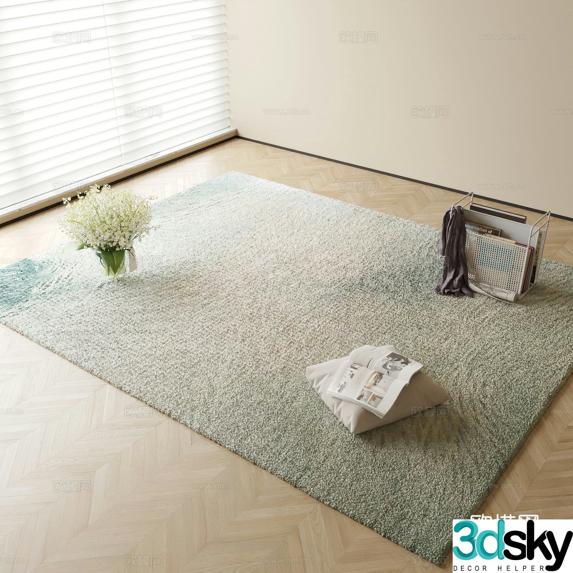Modern small fresh carpet 3D model