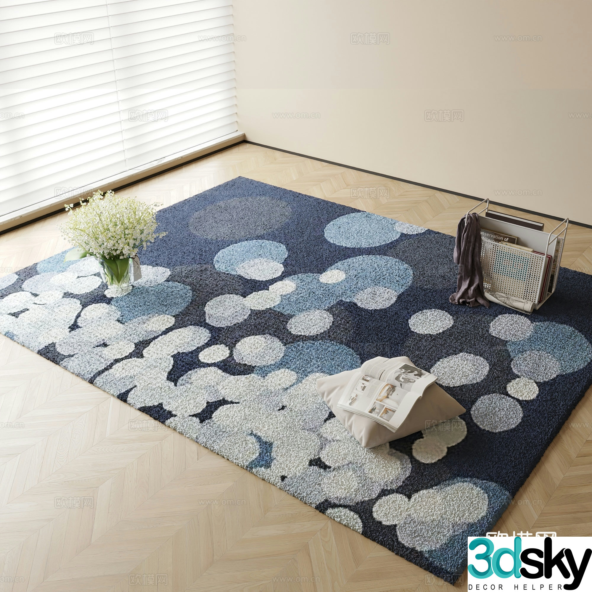Simple carpet square carpet 3d model