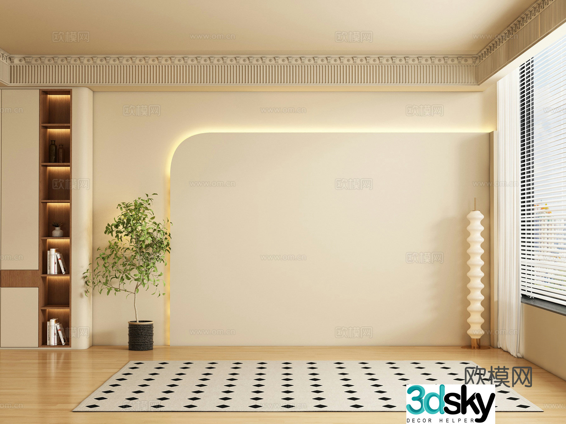 Medieval style background wall sofa background 3d model