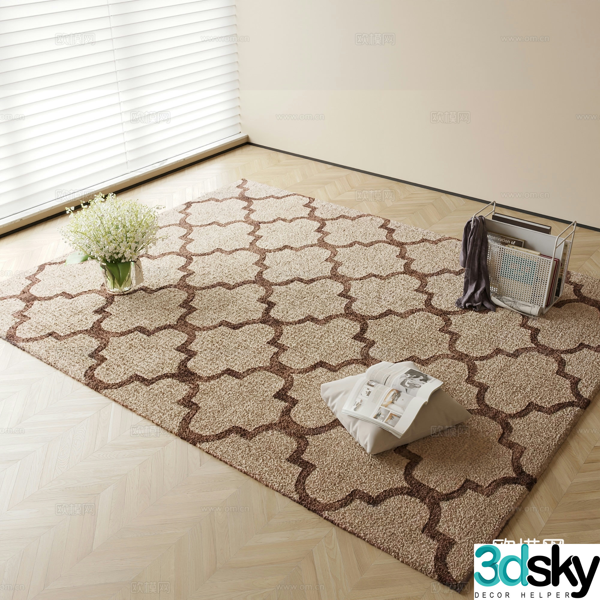 Modern carpet Square carpet 3d model