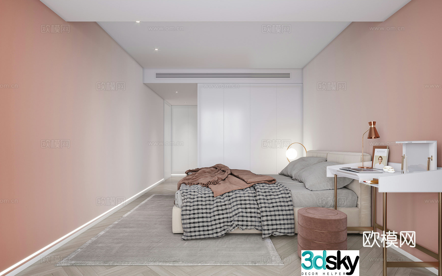 Modern bedroom master bedroom 3d model