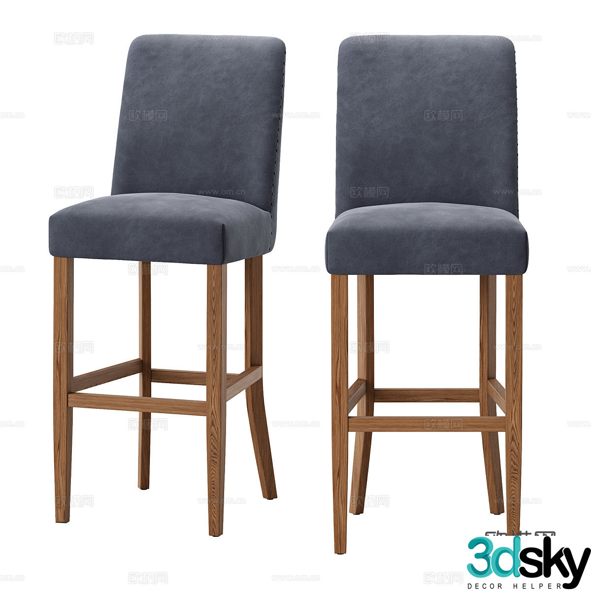 Nordic bar stool bar stool high stool 3d model