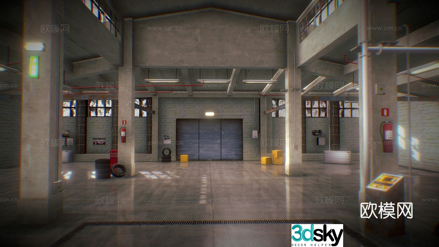 garage warehouse 3d model