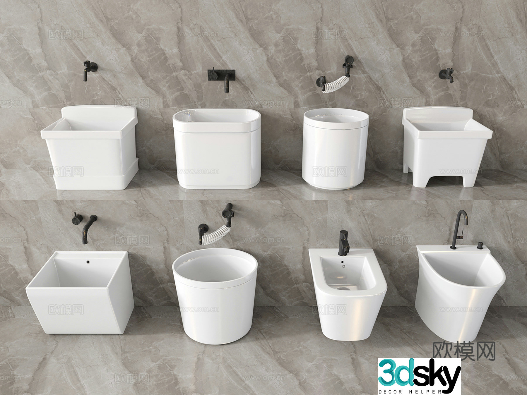 Ceramic mop pool mop pool mop pool 3d model