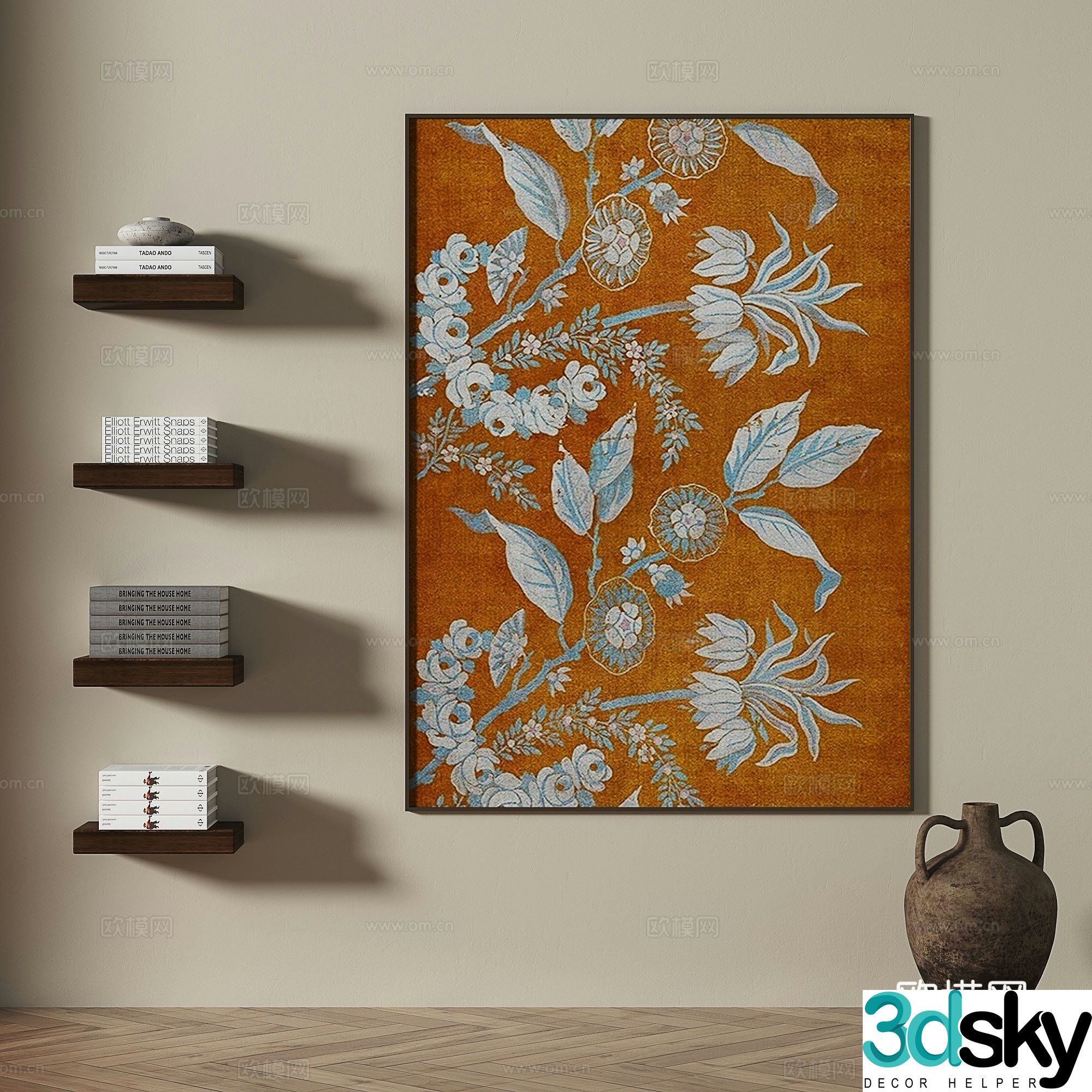 Medieval style decorative painting art painting hanging painting 3D model