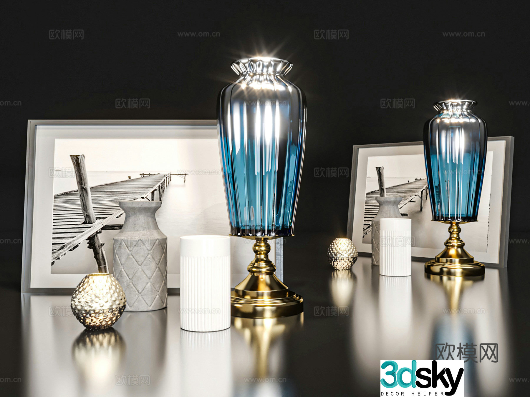 Light luxury decorations table decorations paintings handicrafts 3D models