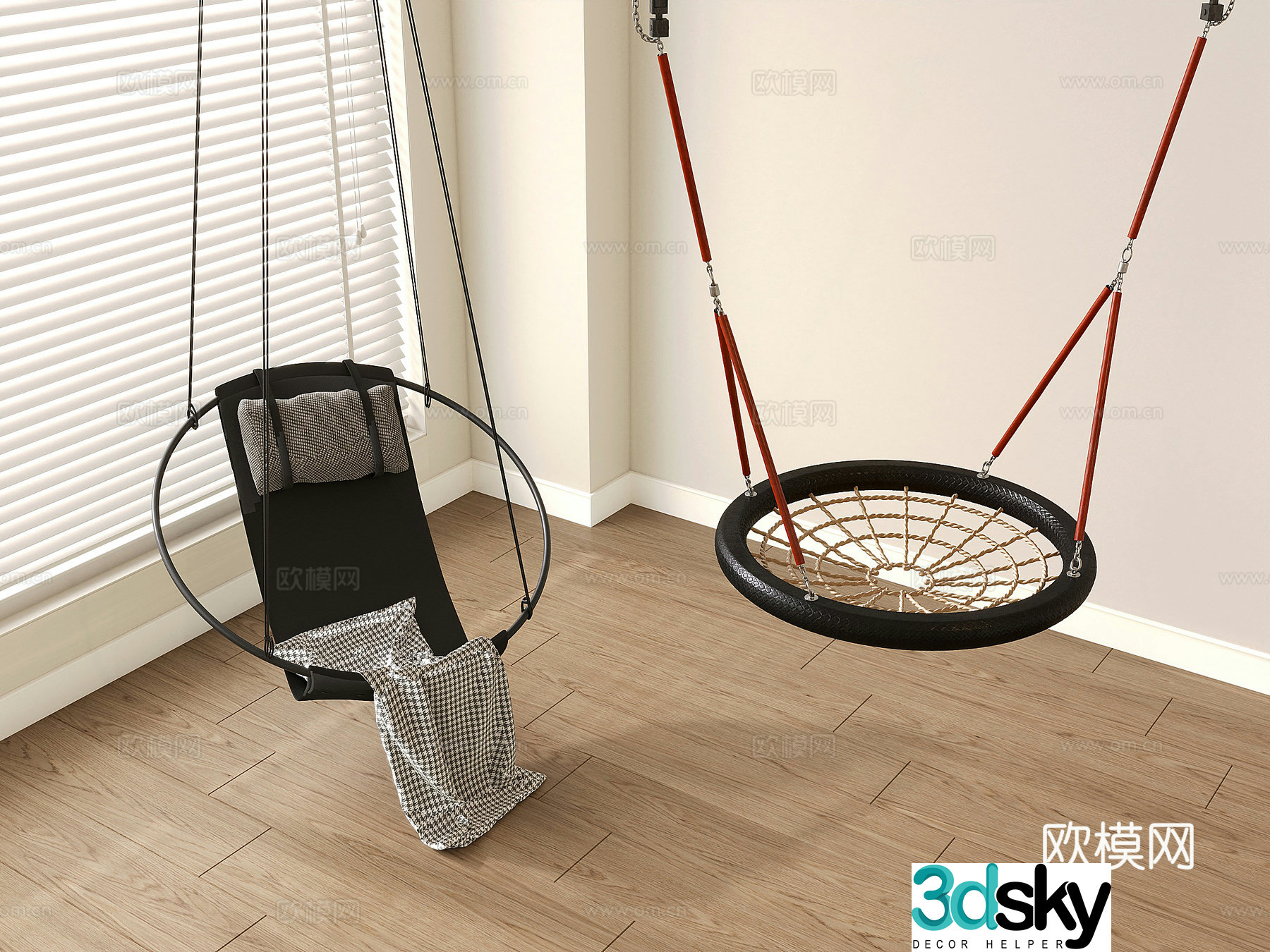 Modern hanging chair cradle chair swing chair 3d model