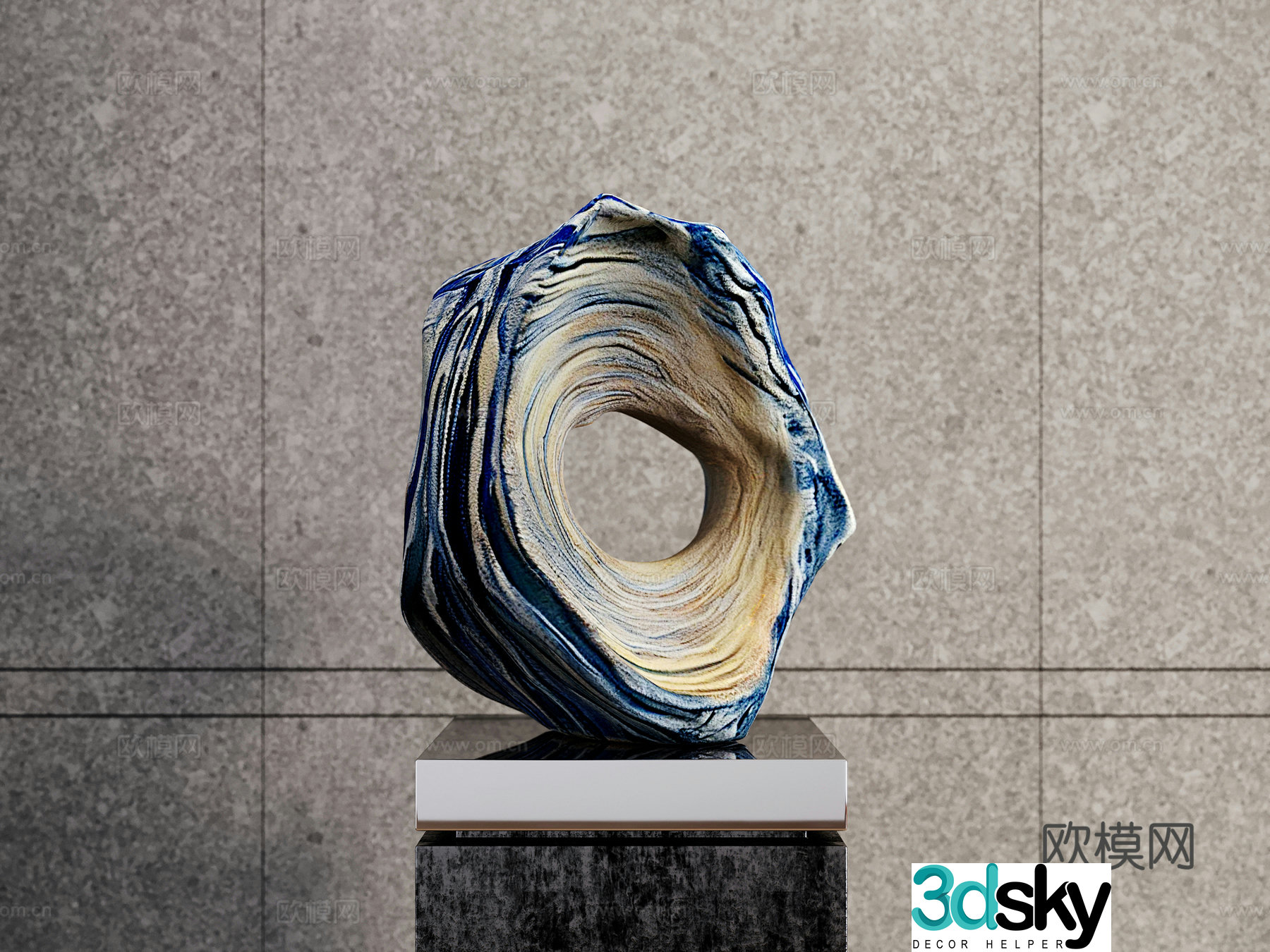 Modern abstract sculpture ornament 3d model