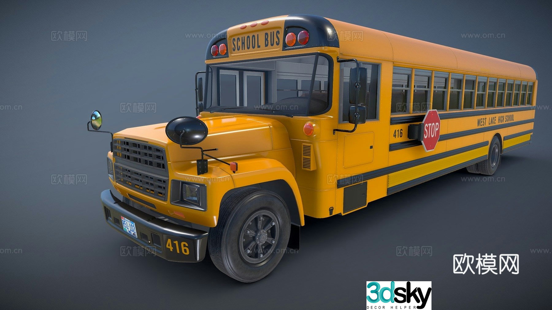 school bus car bus 3d model