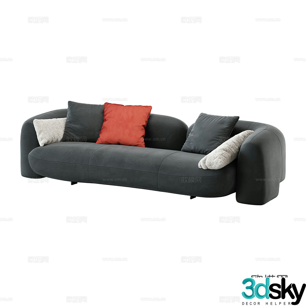 multi-person sofa living room sofa 3d model