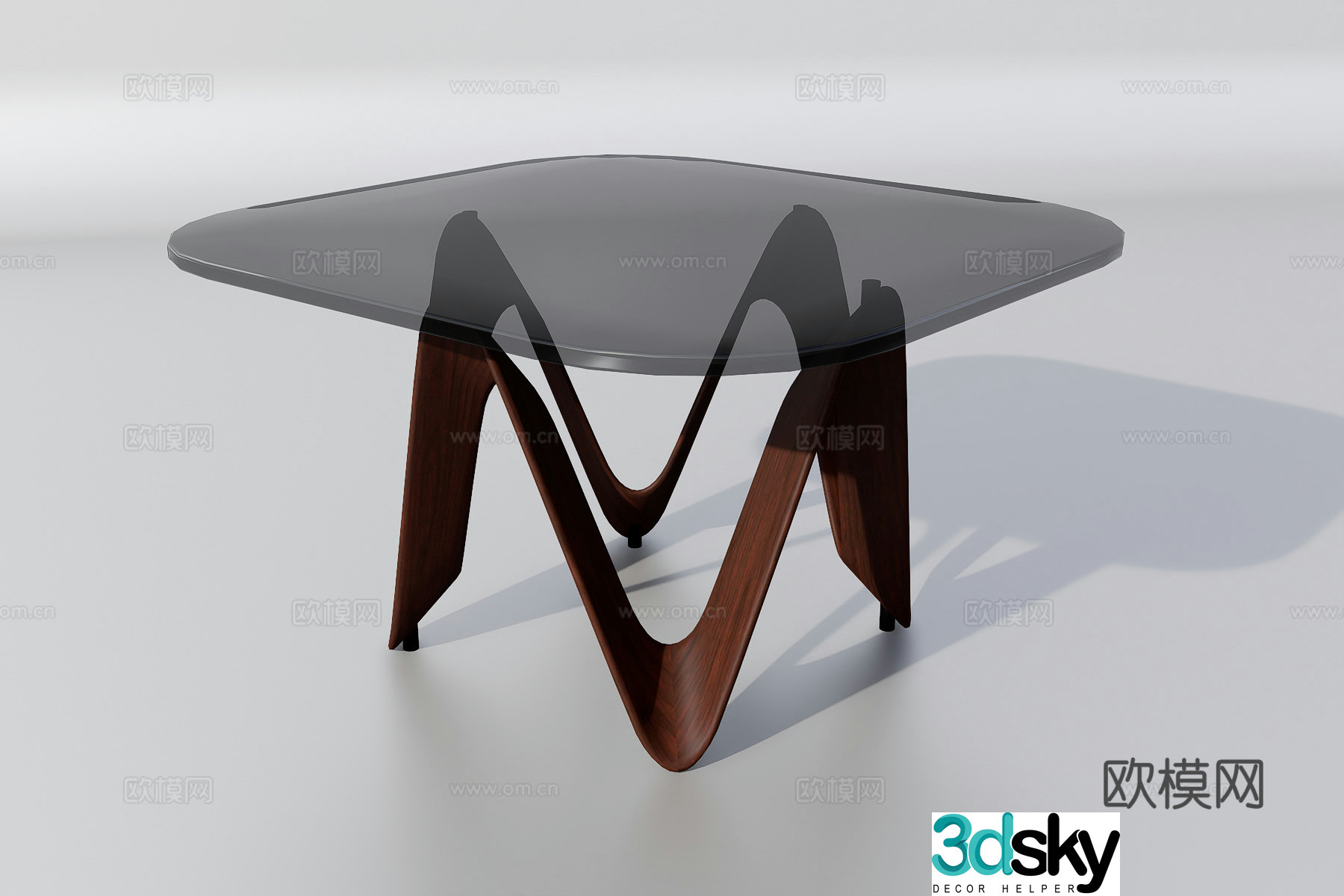 Glass coffee table 3d model