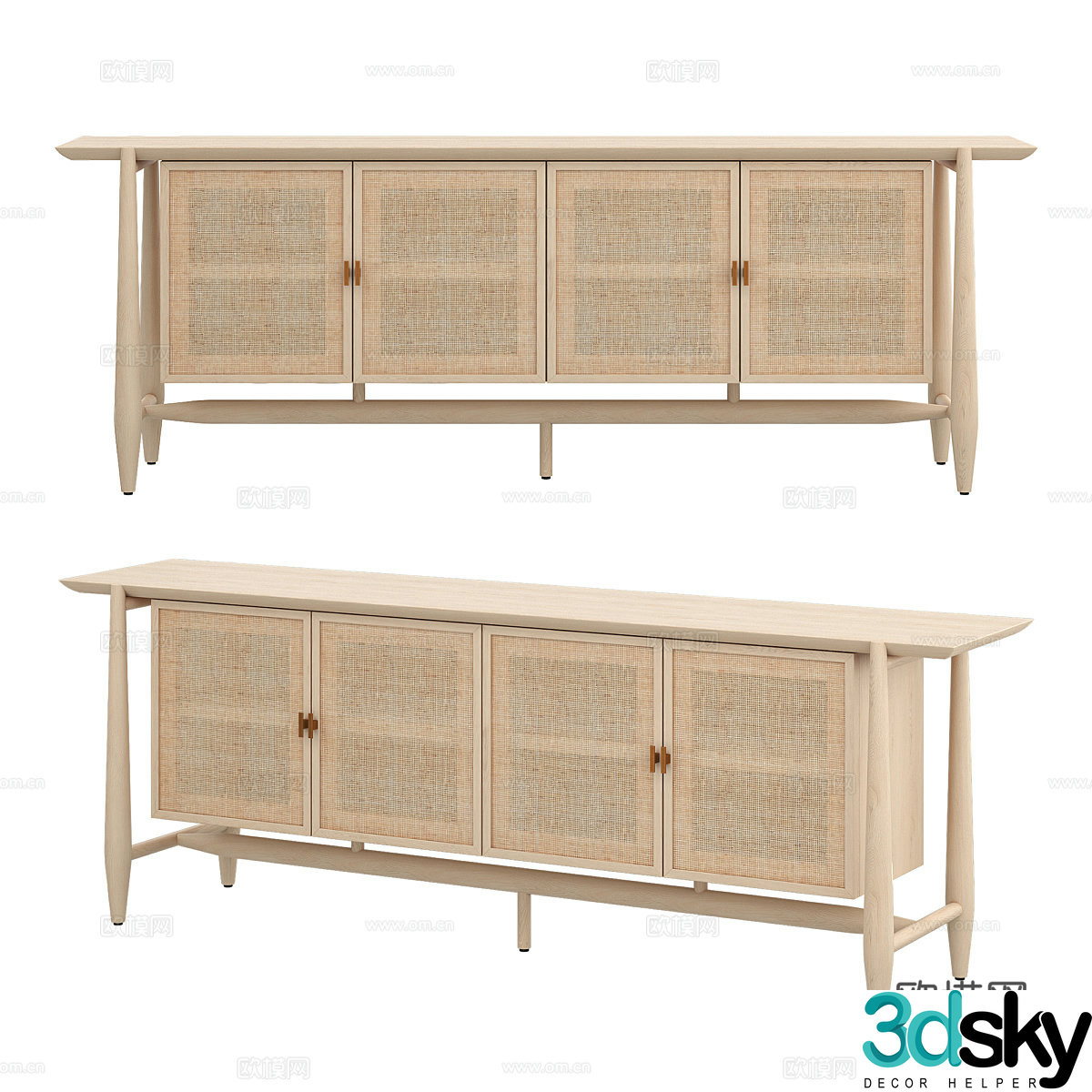 Nordic porch cabinet side cabinet 3D model