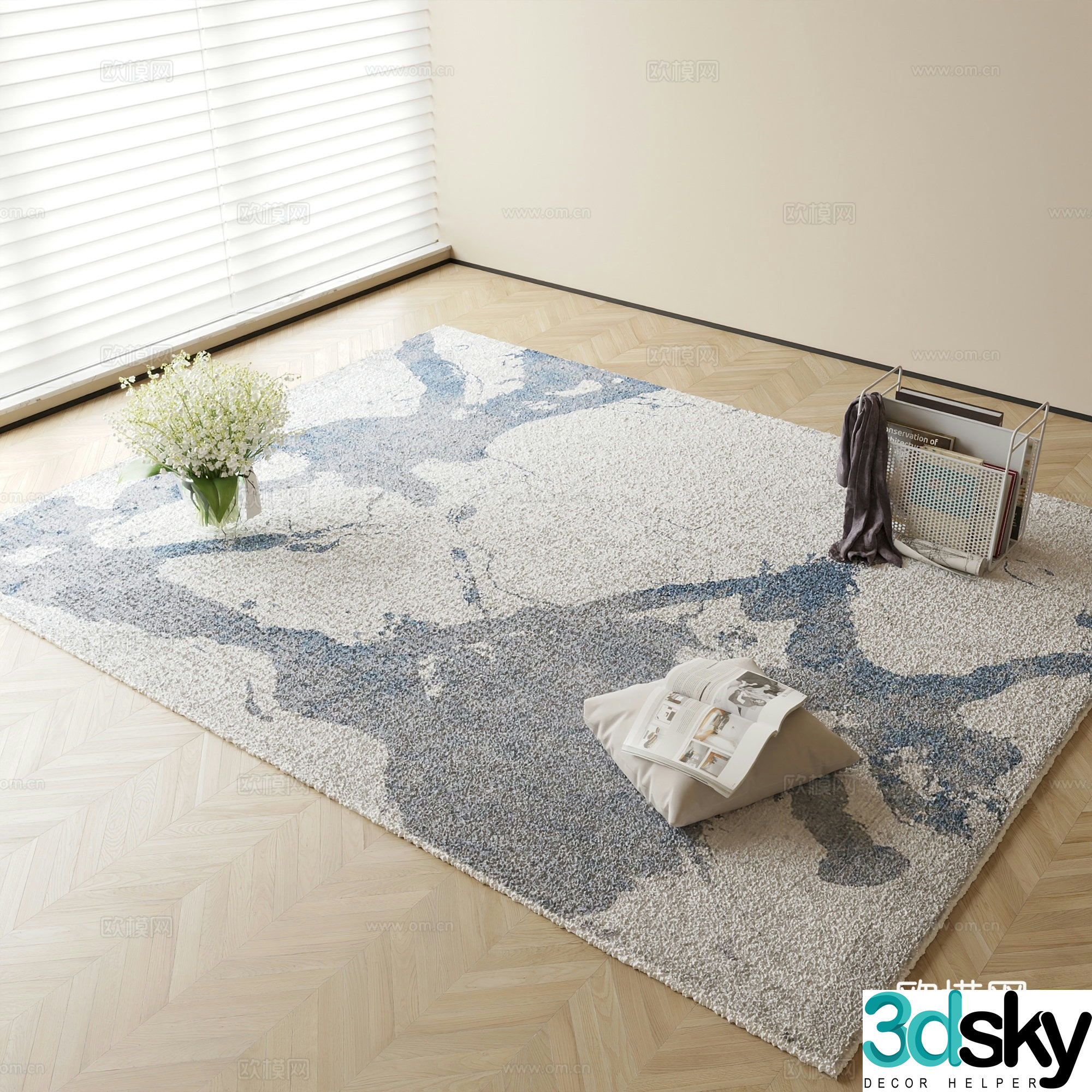 Modern carpet Square carpet 3d model