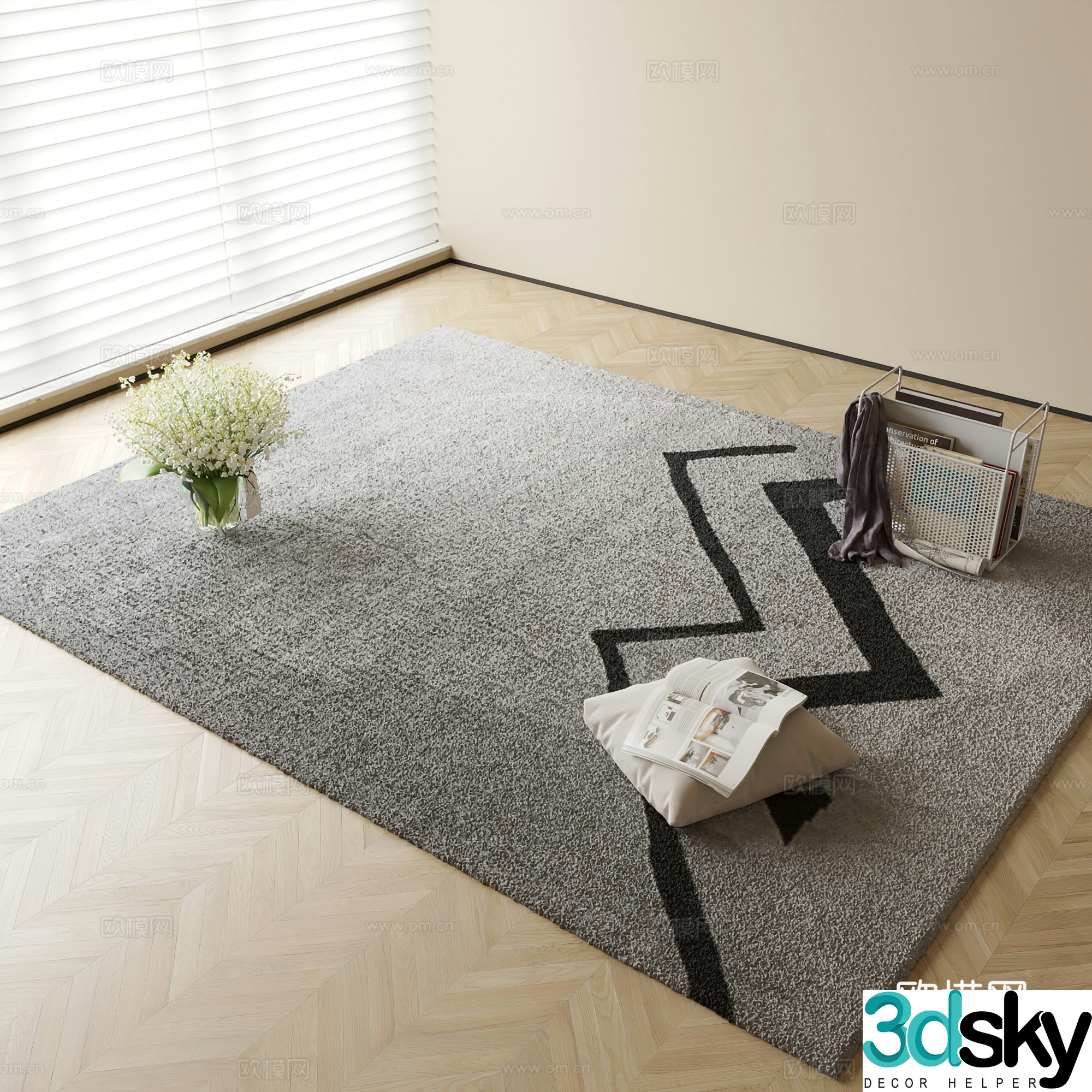 Simple carpet Square carpet 3d model