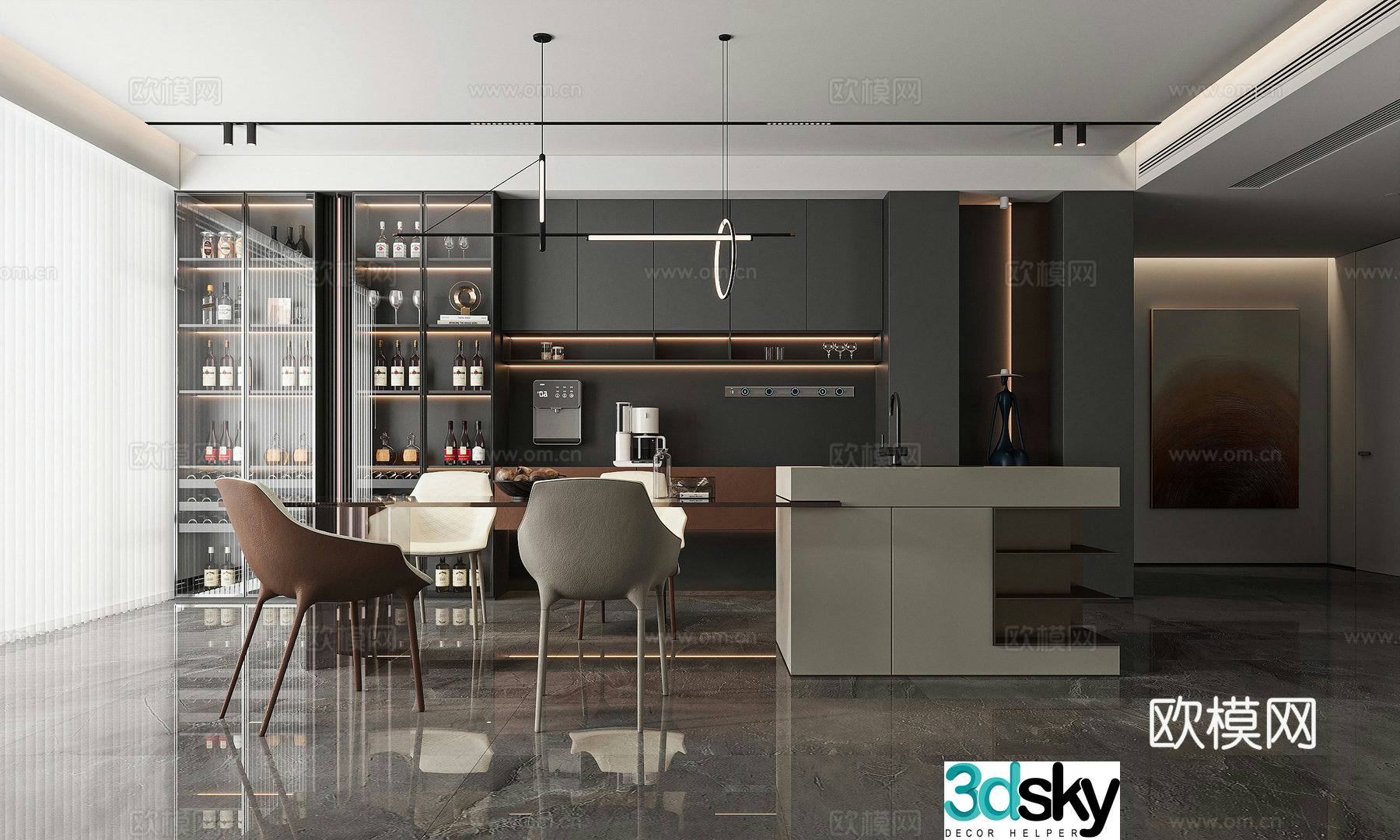 Italian restaurant Nakadao restaurant 3D model