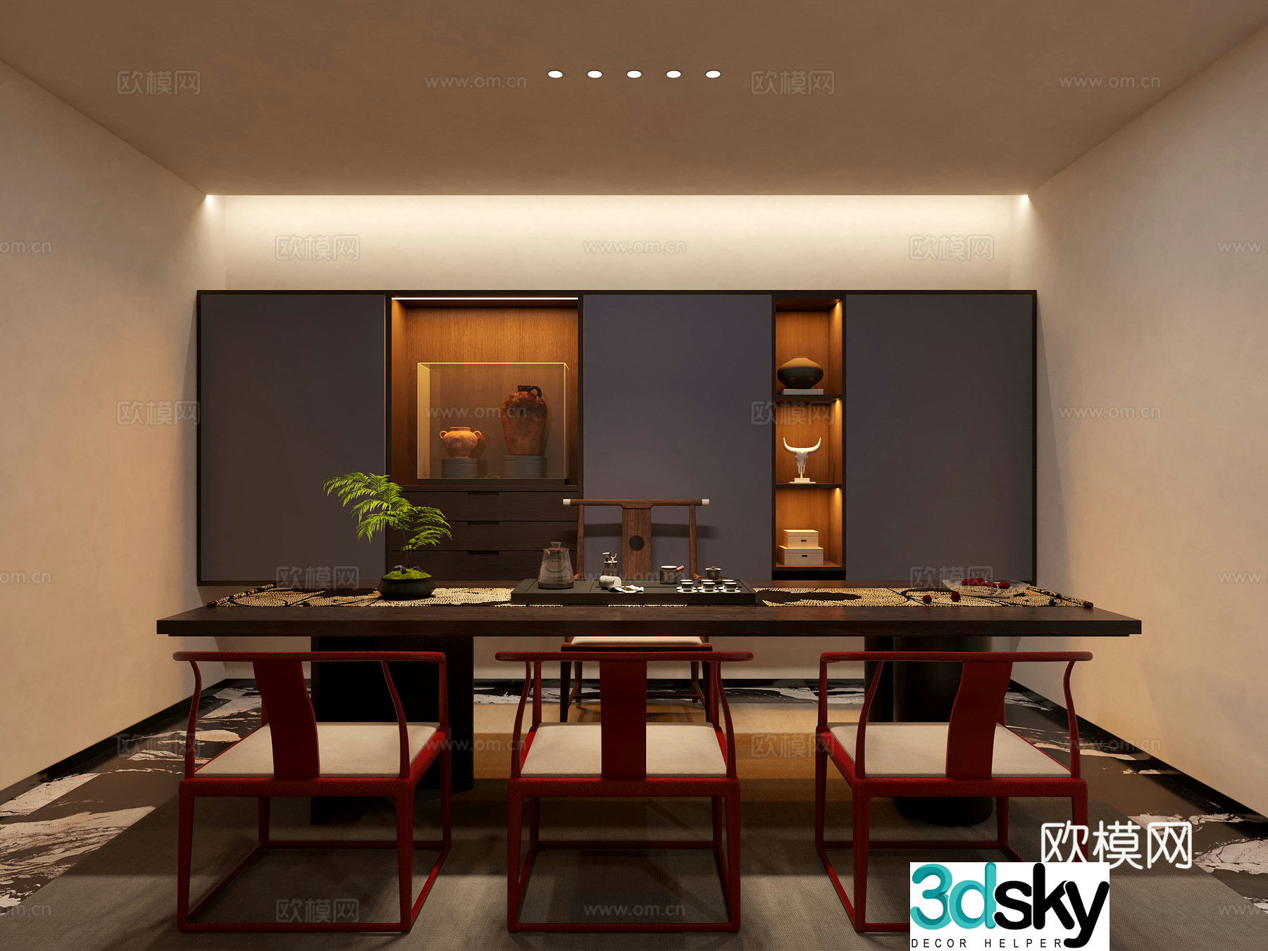 Modern tea room 3d model