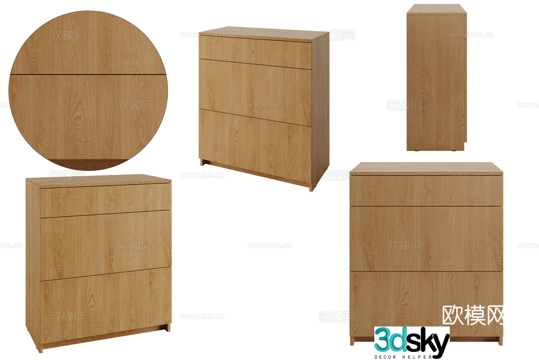 Nordic chest of drawers 3d model