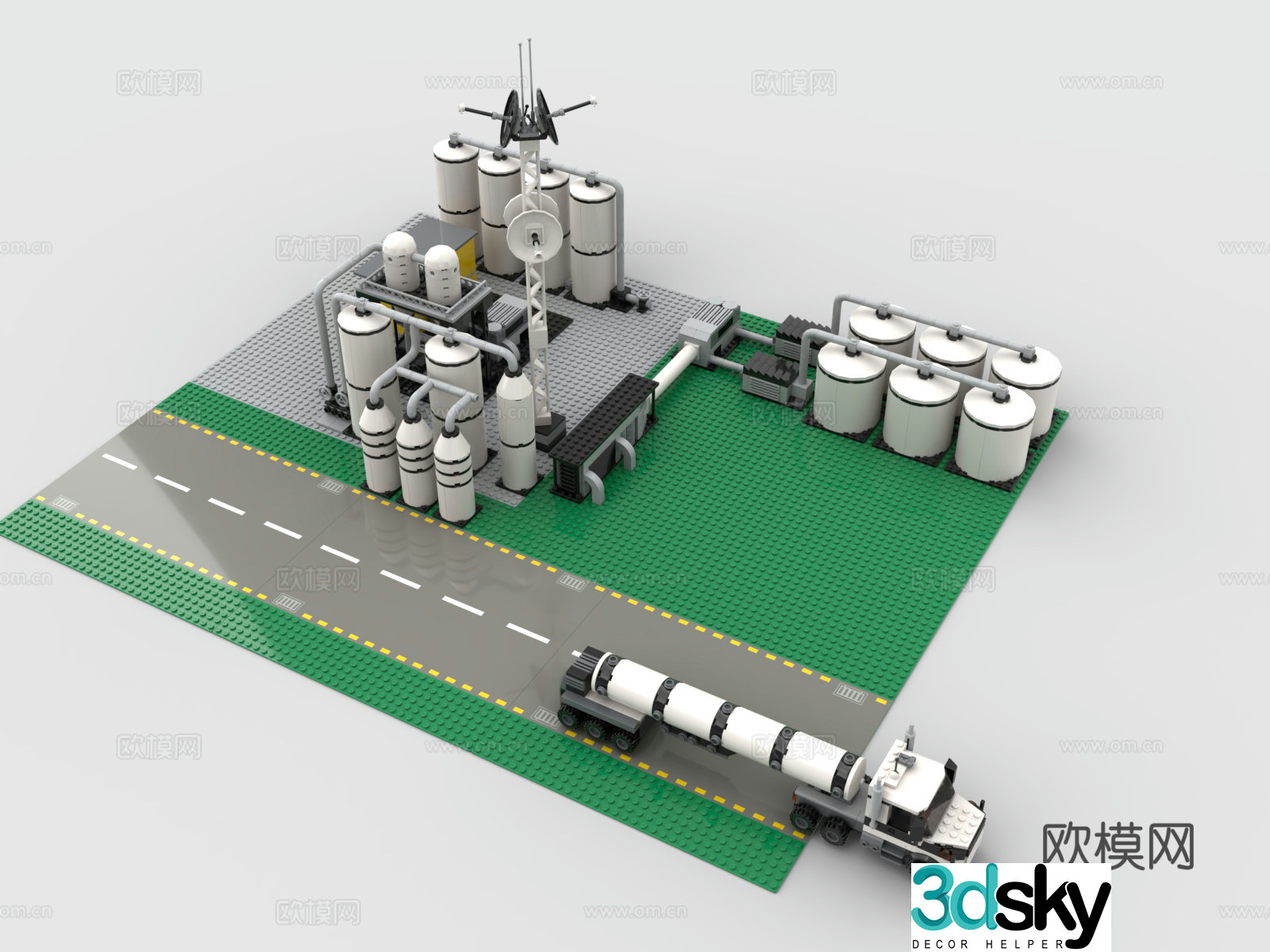 Lego LEGO toys building blocks factory factory oil pipe factory 3d model