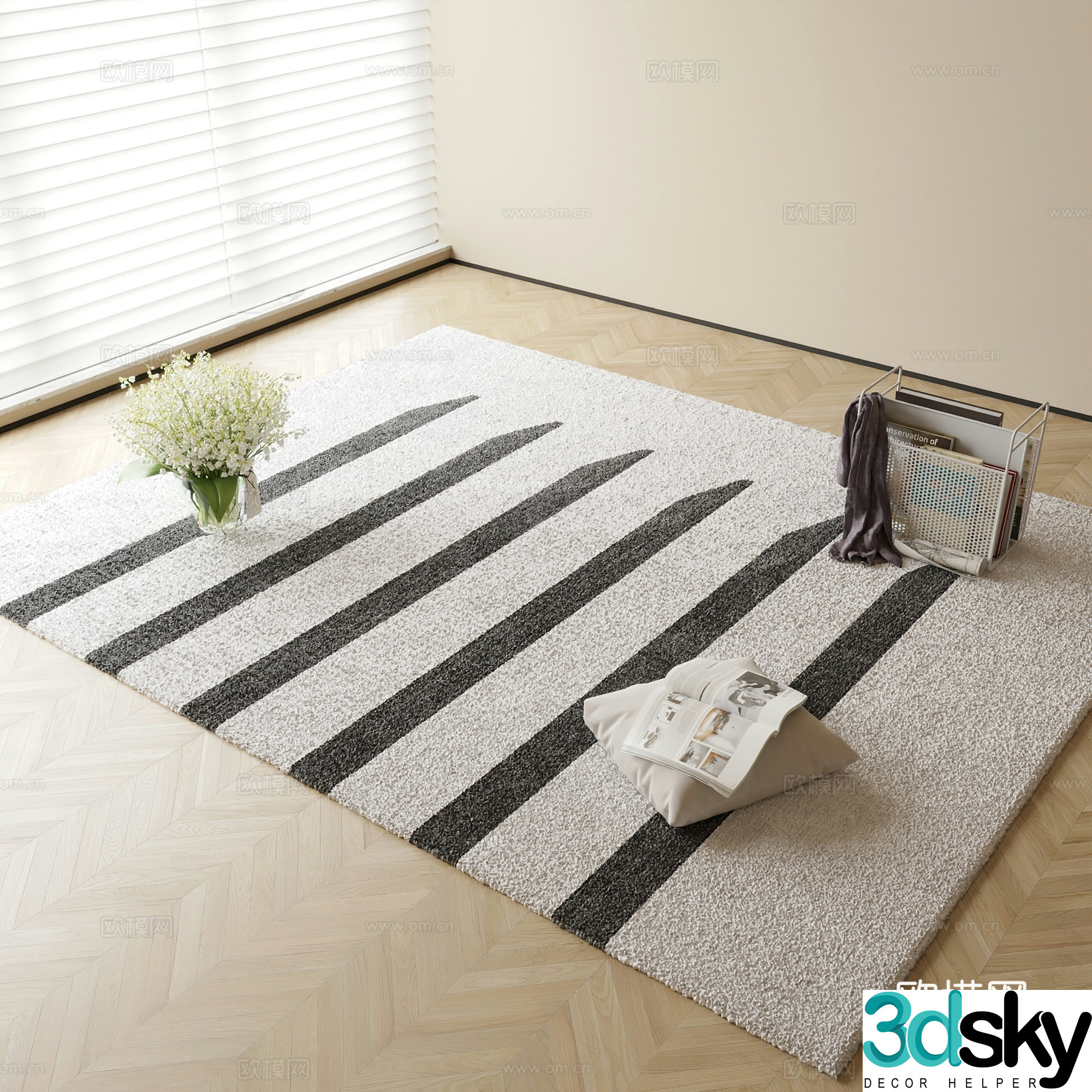 Modern carpet Square carpet 3d model