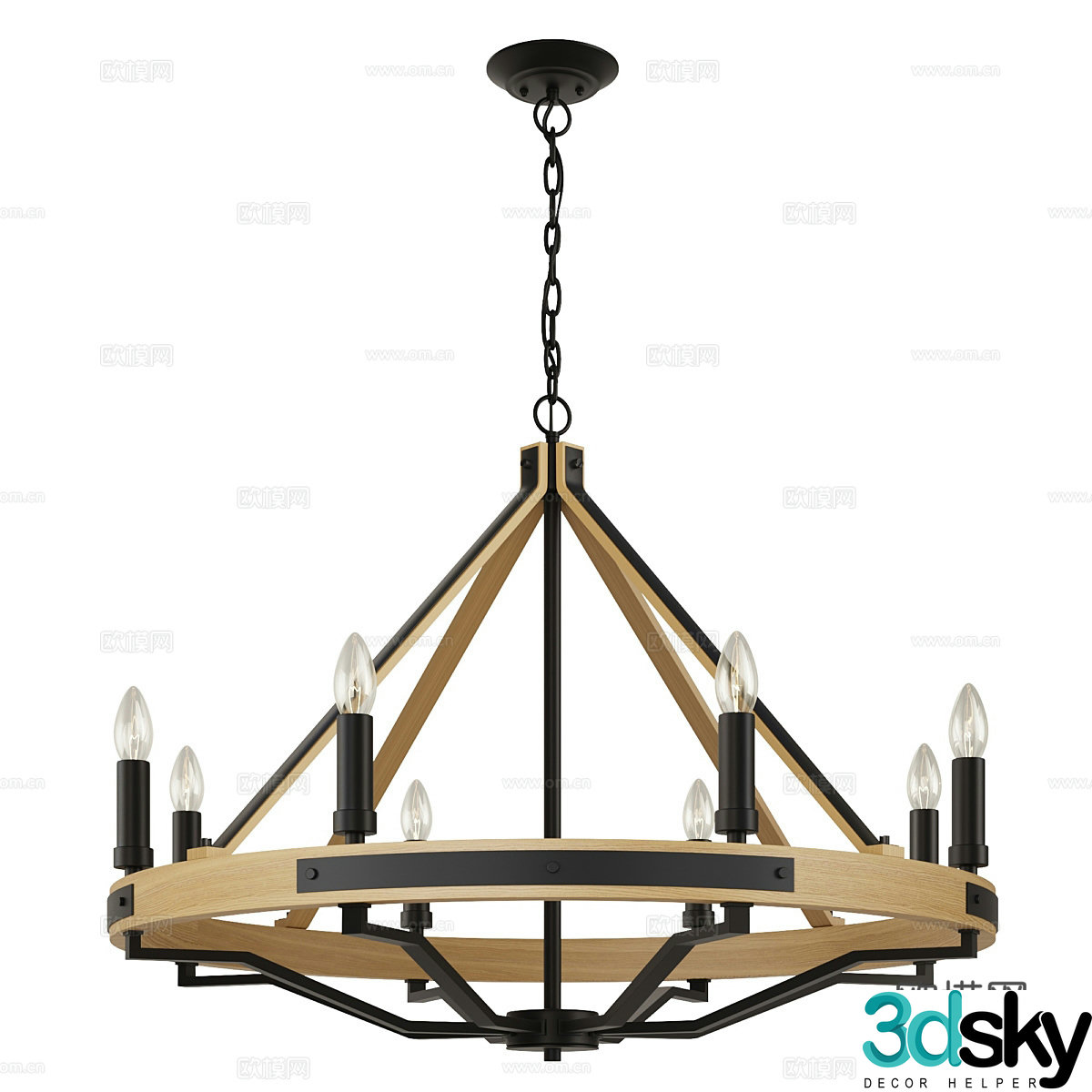 Nordic simple chandelier living room chandelier 3d model