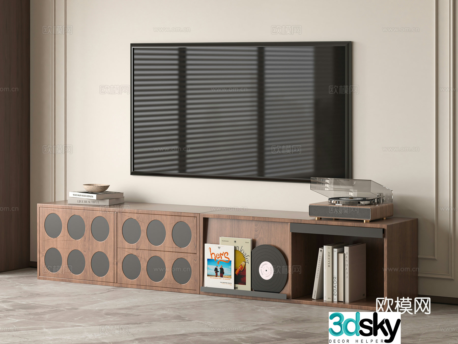 Medieval style TV cabinet 3D model