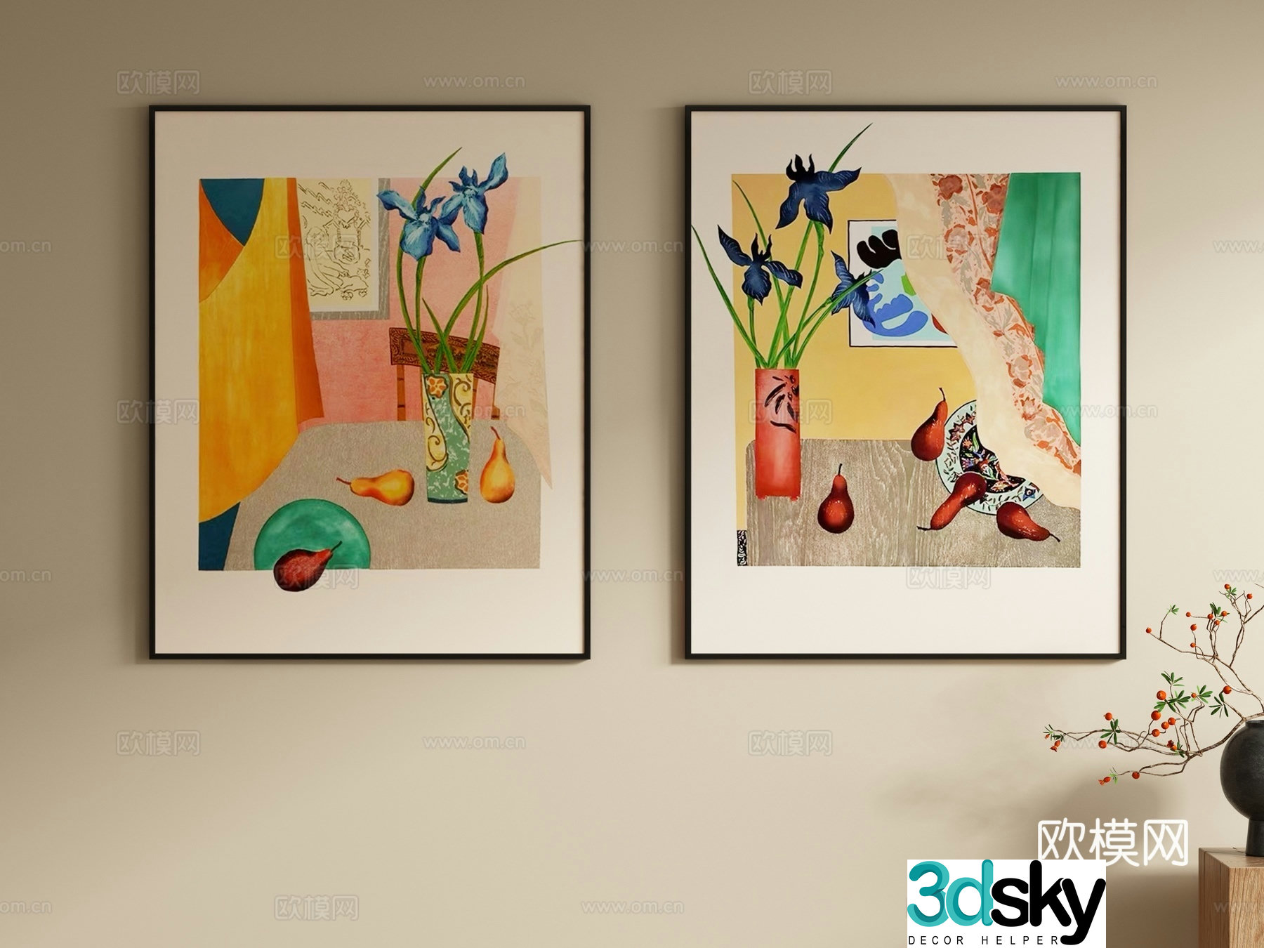 Decorative painting abstract hanging painting 3d model