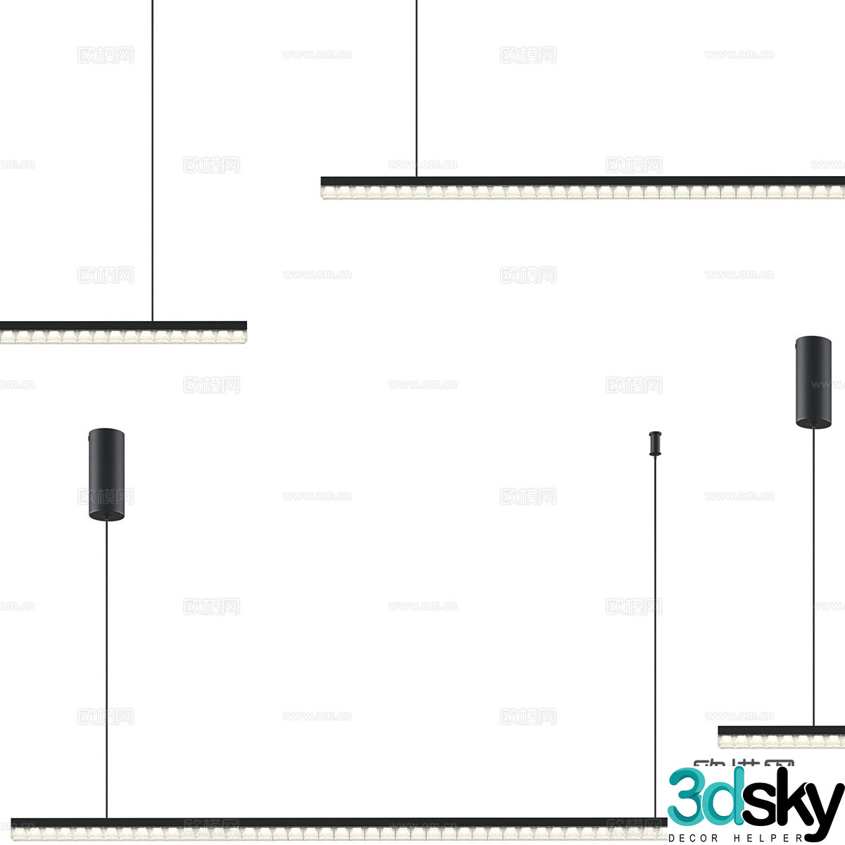 Modern minimalist chandelier restaurant chandelier 3d model