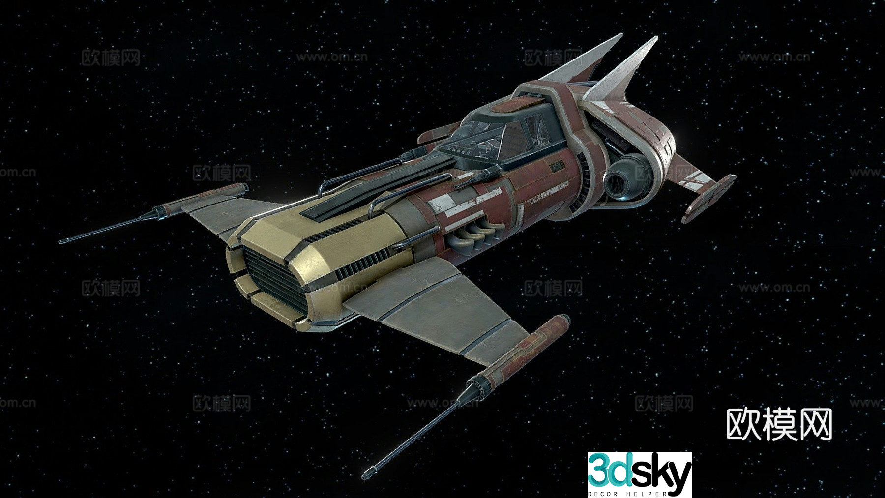 space fighter spaceship 3d model